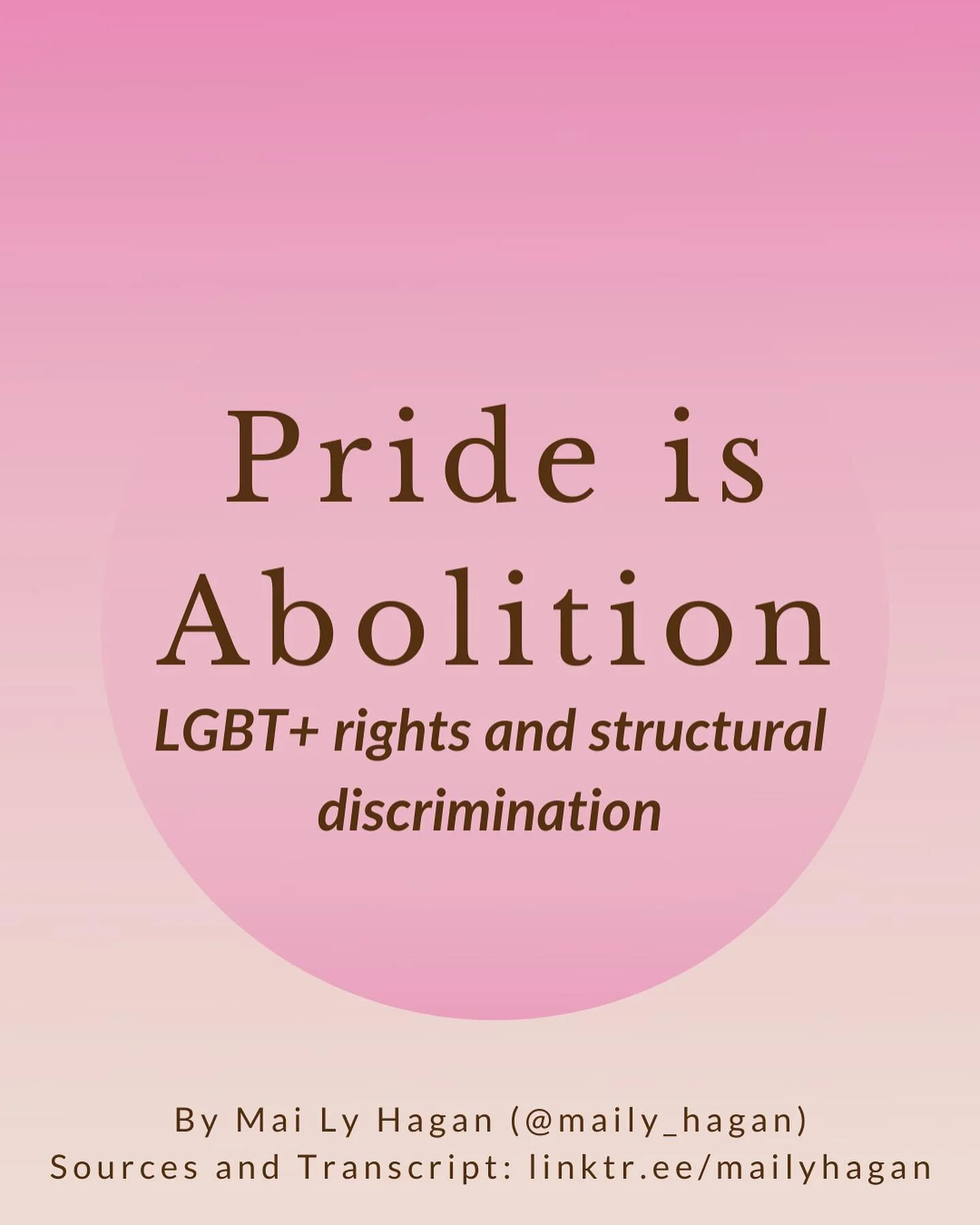 Pride is abolition! Swipe to learn more about the abolition movement&lsquo;s intersections with the queer community and some actions you can take 💗⁣⁣
⁣⁣
Written &amp; designed by @maily_hagan ⁣
⁣
Follow @lovetoallproject for more educational resourc