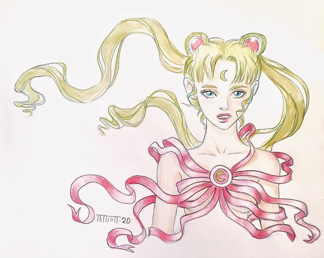 Sailor Moon 🌙 
.
.
.
#art #sailormoon #sailormoonsketch #coloredpencil #usagi #mooncrystal #sketch