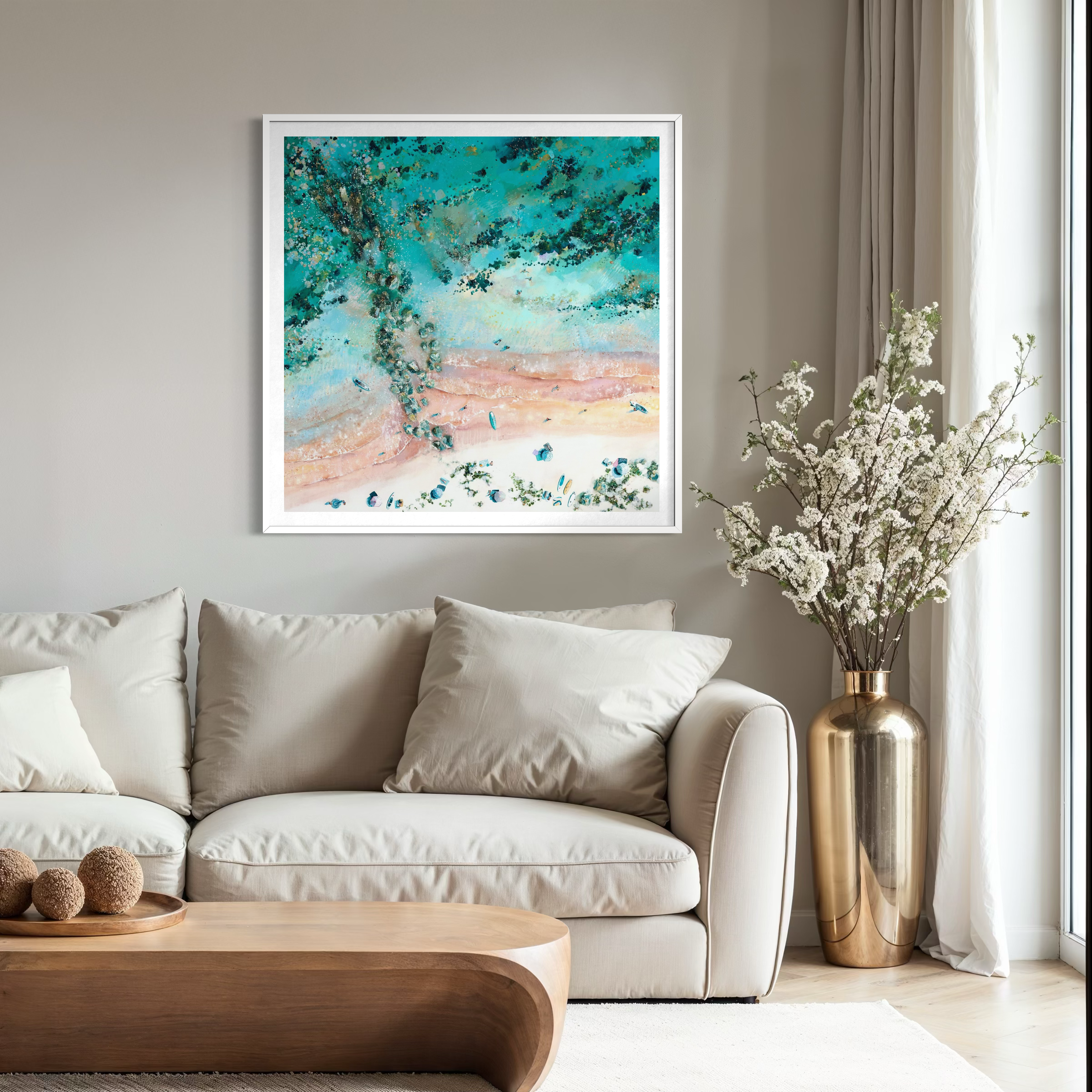 'Breakwaters' Art Print | Mudeford Spit Bournemouth | Dorset Aerial Giclée Print