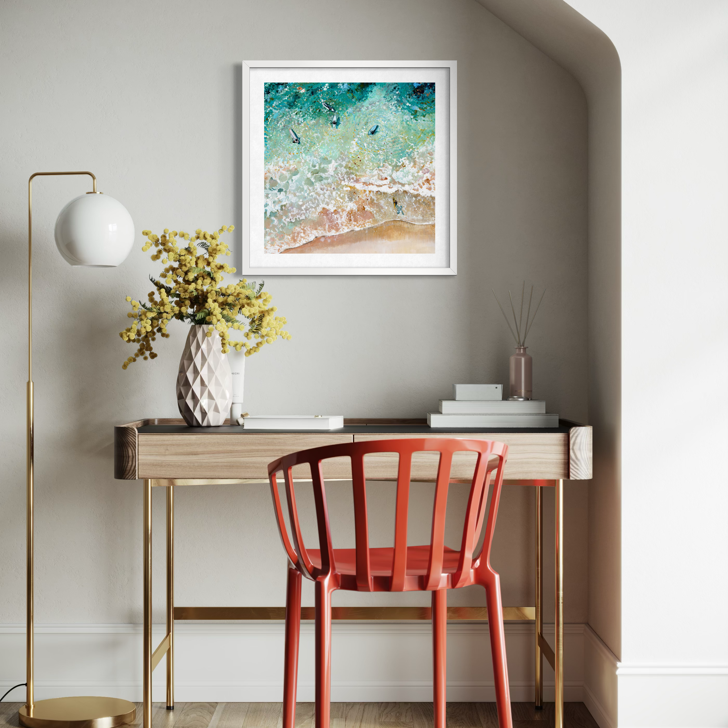 'meet you out there' cornish surf print by cornish artist Lucy Young, printed in cornwall