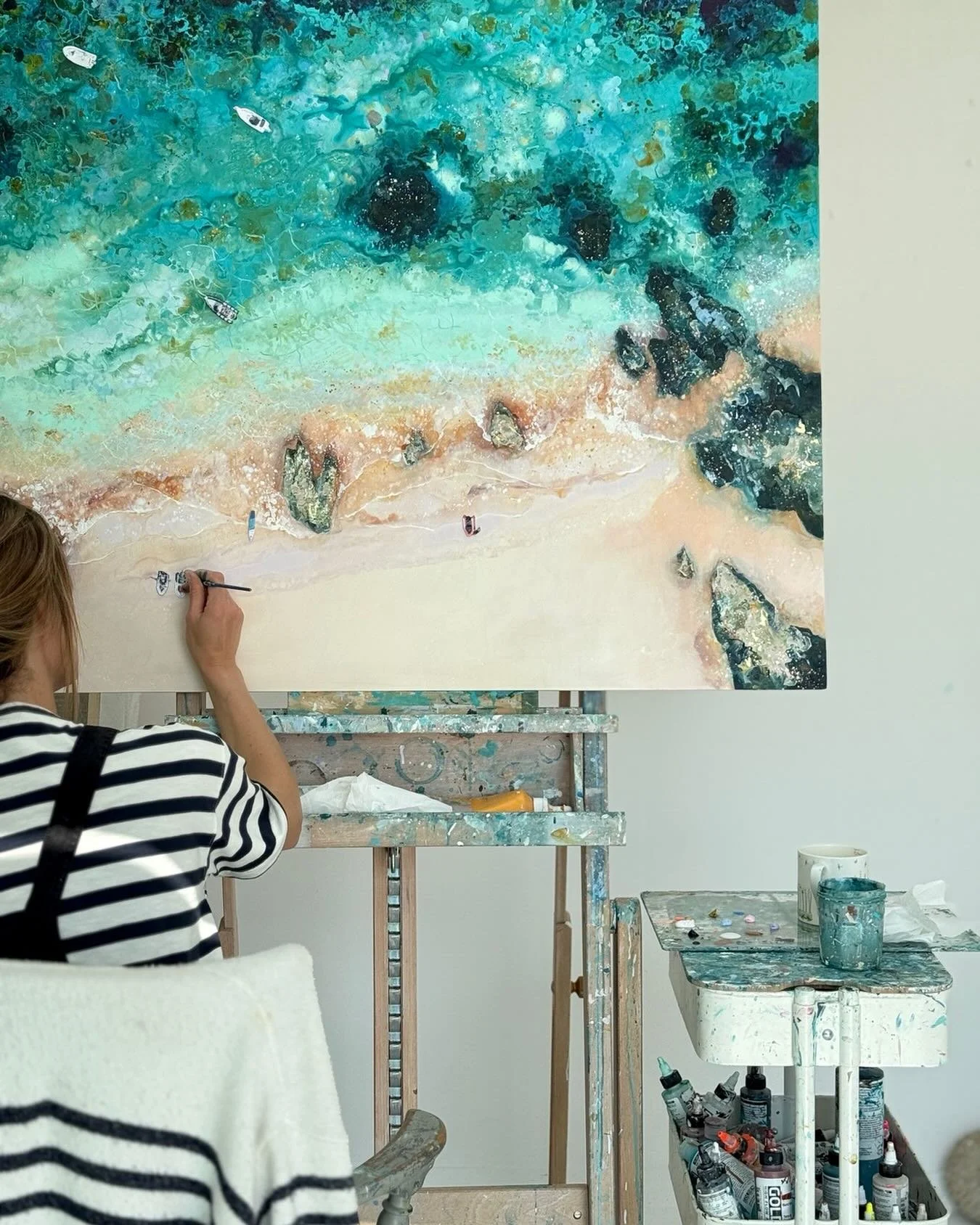 STU  STU  S T U D I O 🖌️

There&rsquo;s nothing I love more than stepping into my studio by the sea. 

The light shifts with the tide, the salty breeze drifts in, and I feel completely at home with my brushes and canvases. 

Each painting begins wit