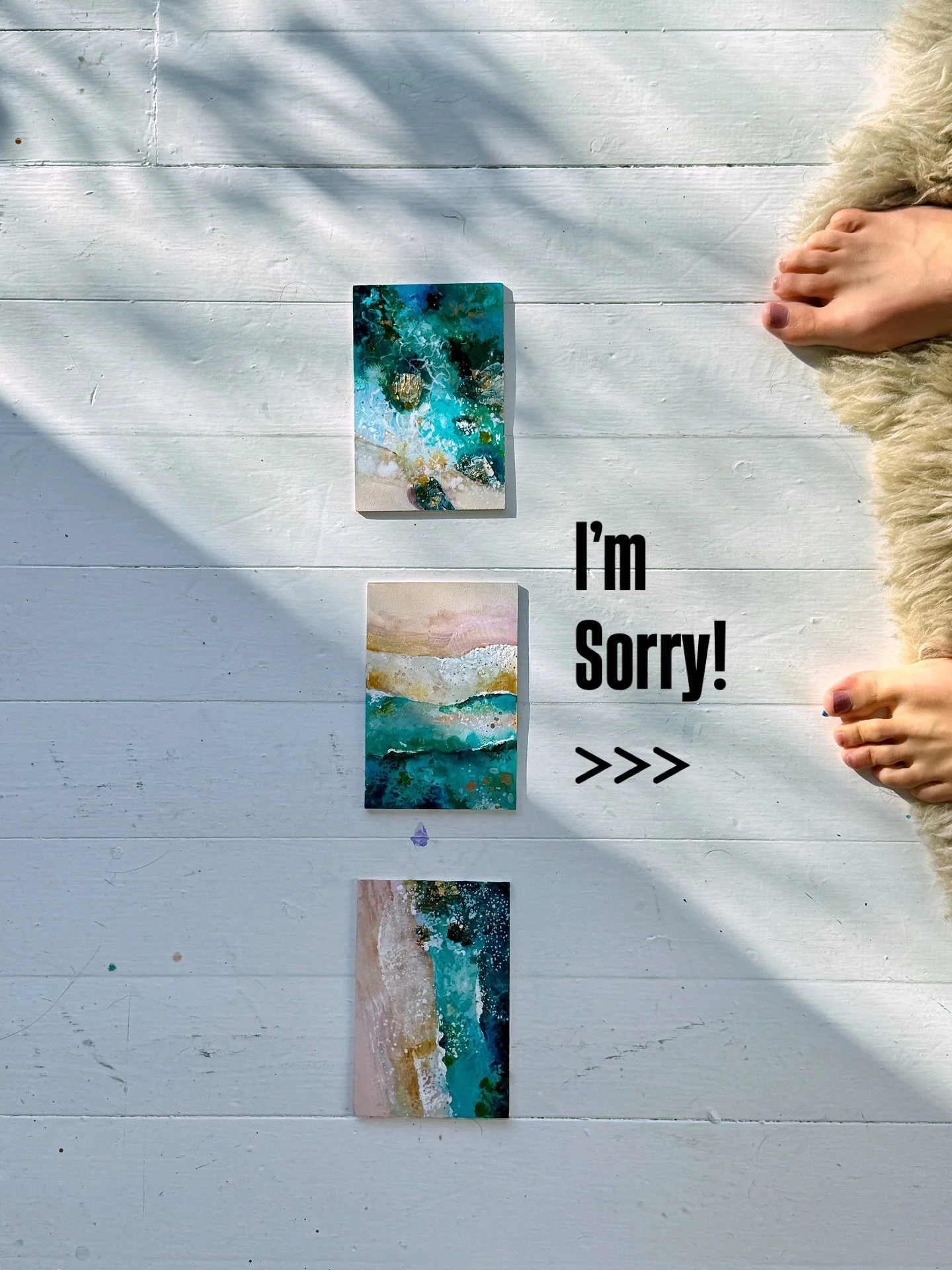 I&rsquo;m So Sorry!

I had hoped to have released a lovely collection of new art before now.

But the good news is, there will be a collection of new art before Christmas!

Here is a sneak preview of the works in progress, there are more, some bigger