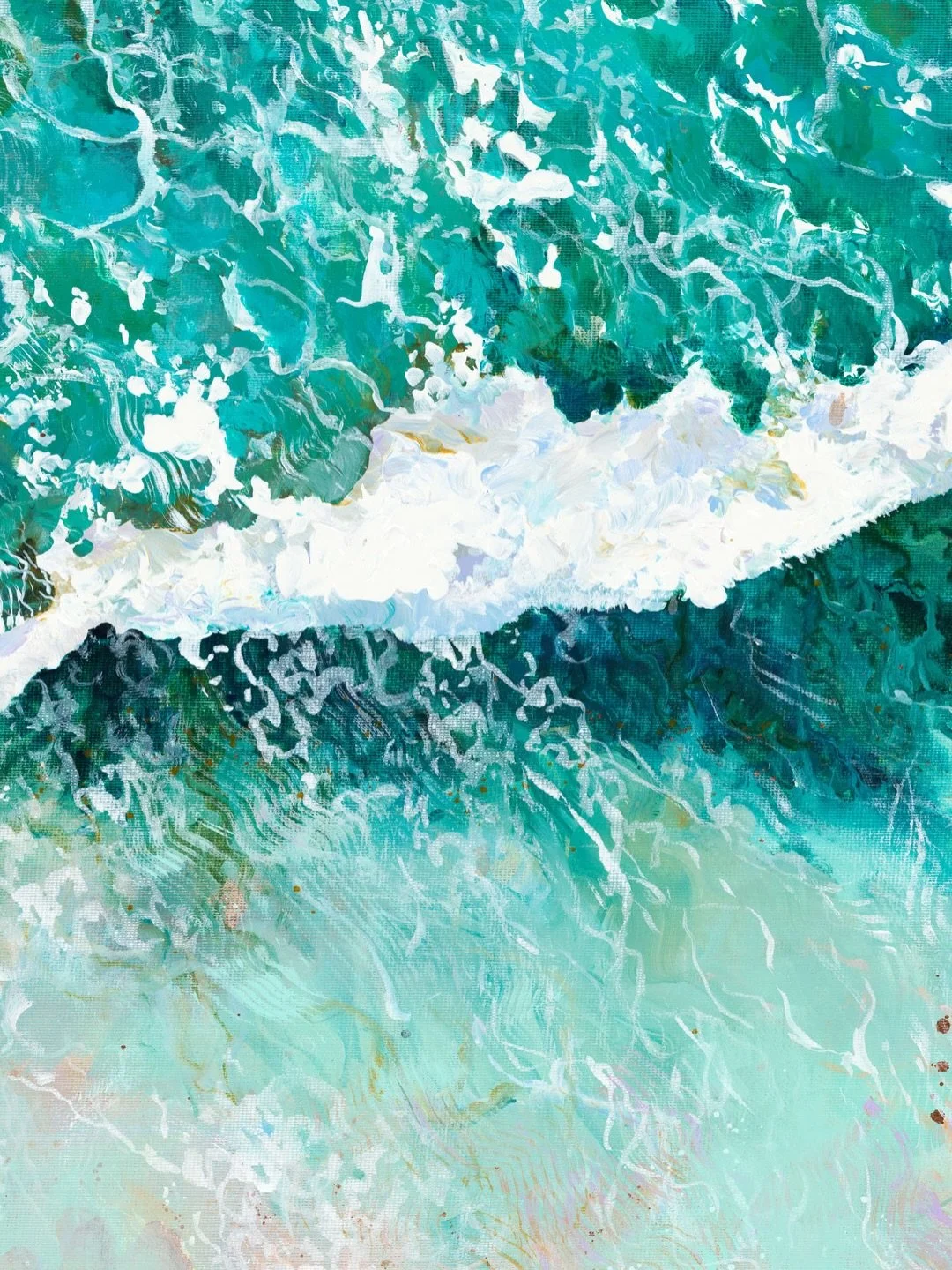 &lsquo;Porthmeor Magic&rsquo; ~ Cornwall 

2026 Acrylic on Canvas

#aerialseascapepainting