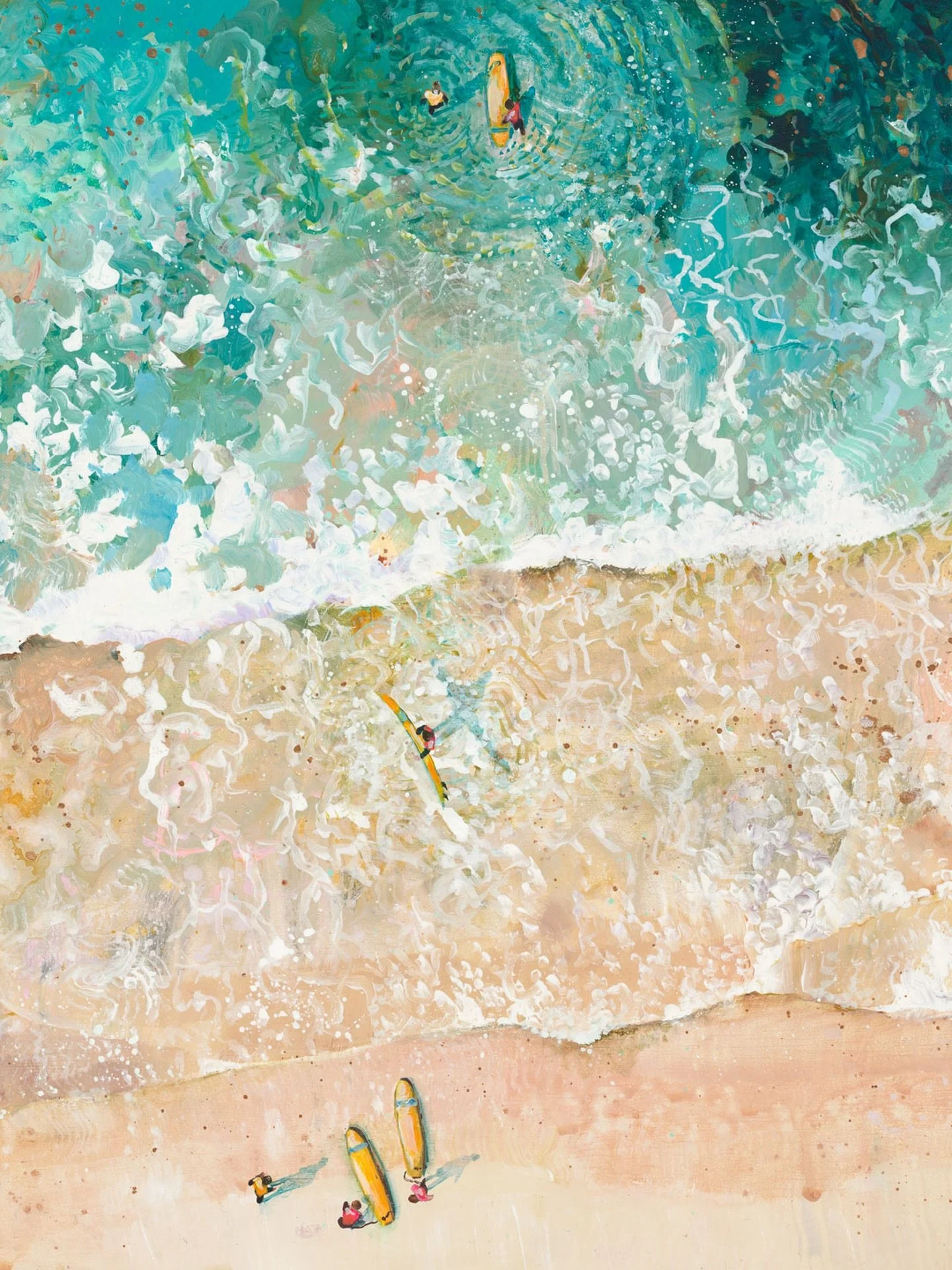 &lsquo;Gwithian Magic&rsquo;

Gwithian beach featuring @makai_cornwall surf school.

#gwithian #aerialseascapepainting #cornwall