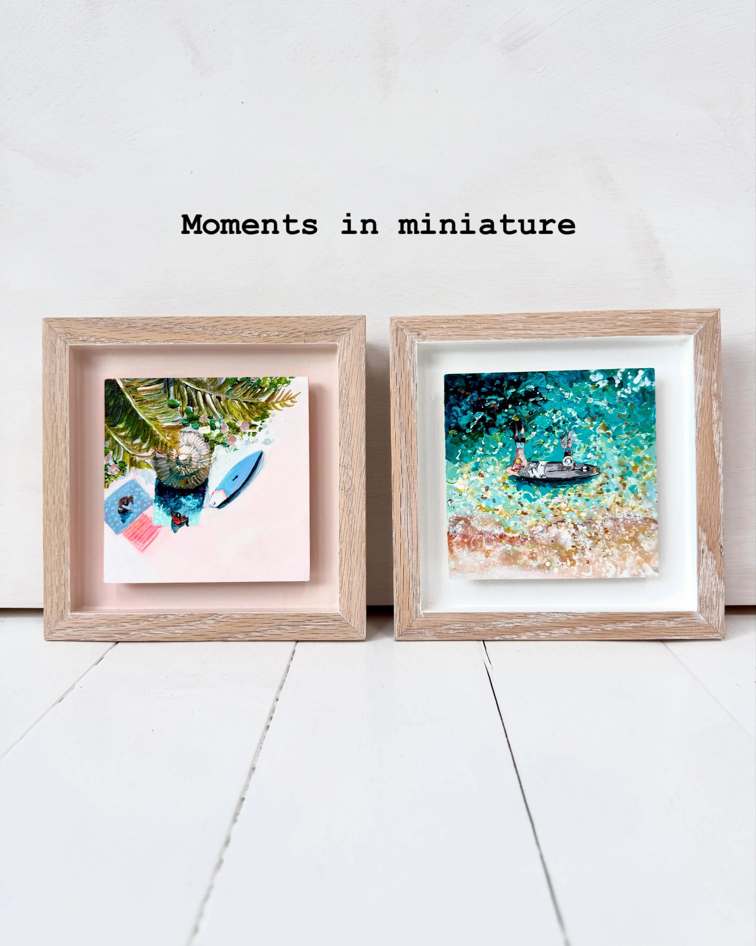 Moments in miniature 🖌️ 

Six affordable miniature paintings capturing moments from the coast.

This will be released to newsletter subscribers first, this evening.

Sign up to my link in my bio 👆

#momentsintimeminiature #aerialseascapepainting