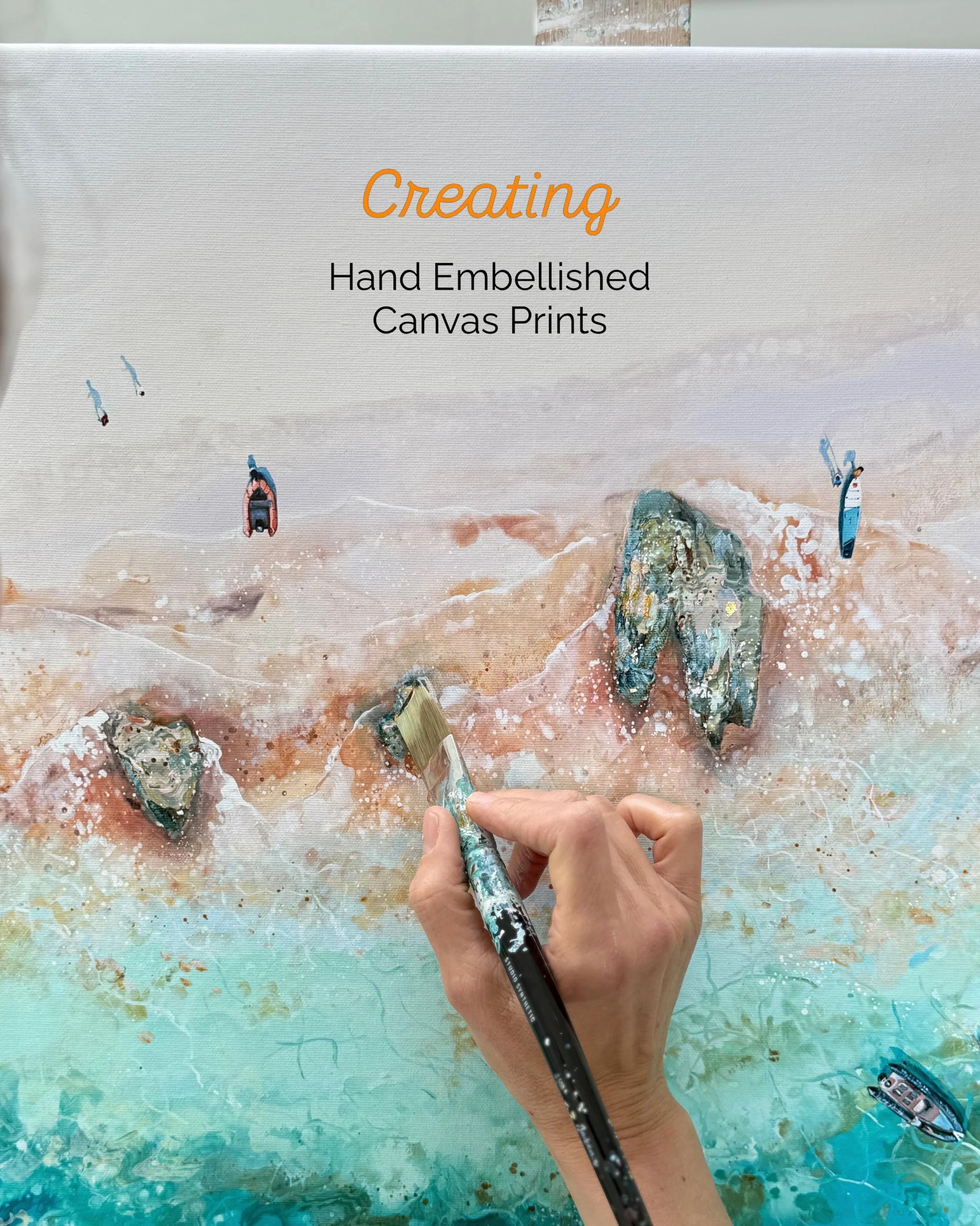 Creating Hand Embellished Canvas Prints 🖌️

Did you know I&rsquo;m creating a collection of museum grade fine art canvas prints ✨

Each one will be completely unique and hand embellished with acrylic and 24k gold leaf. 

Framed in a white washed sol