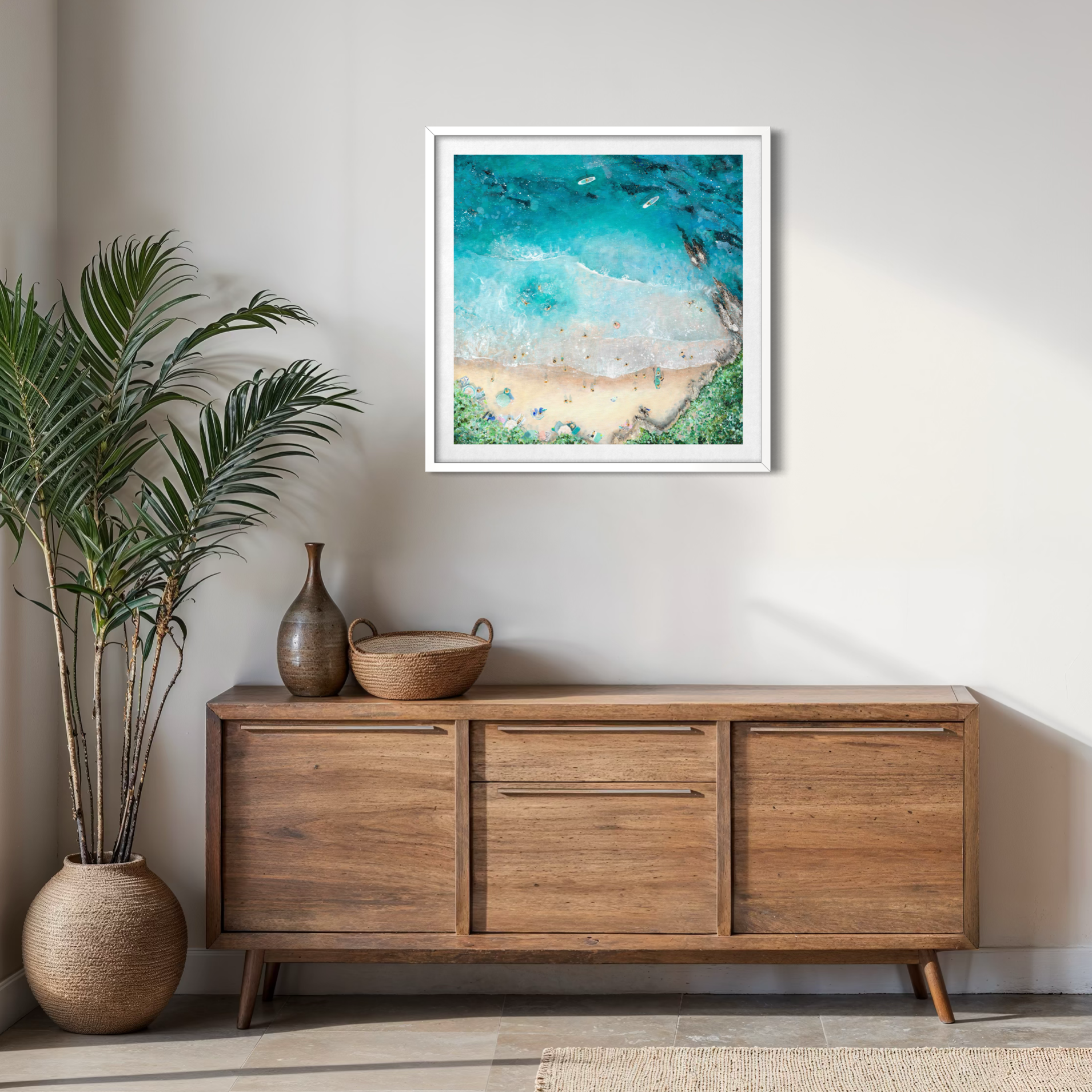 'Secret Hideaway' Art Print | Secluded Secret Cornish Cove | Sunny Beach Giclée Print