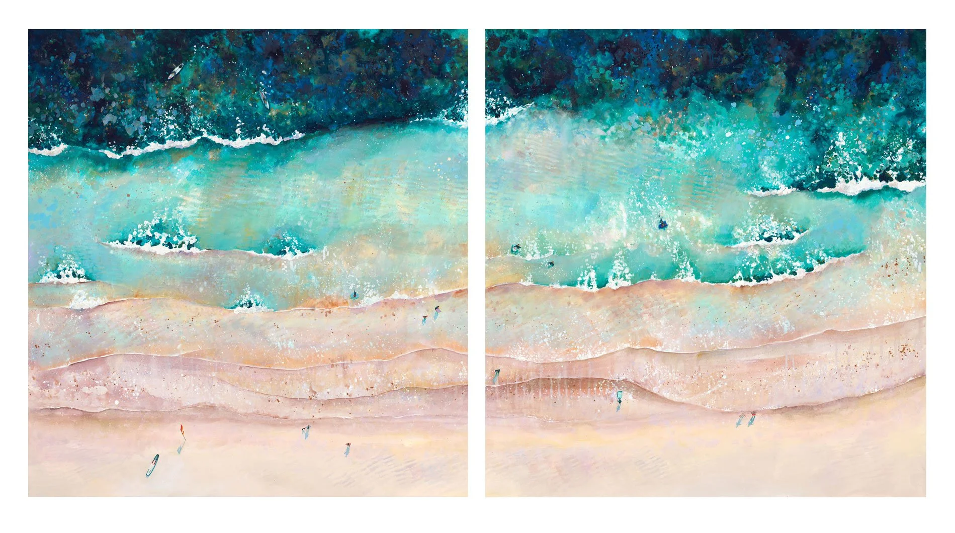 Limited edition Cornish Blue art print, a museum-grade Giclée reproduction capturing deep navy tones of the Atlantic Ocean in Cornwall