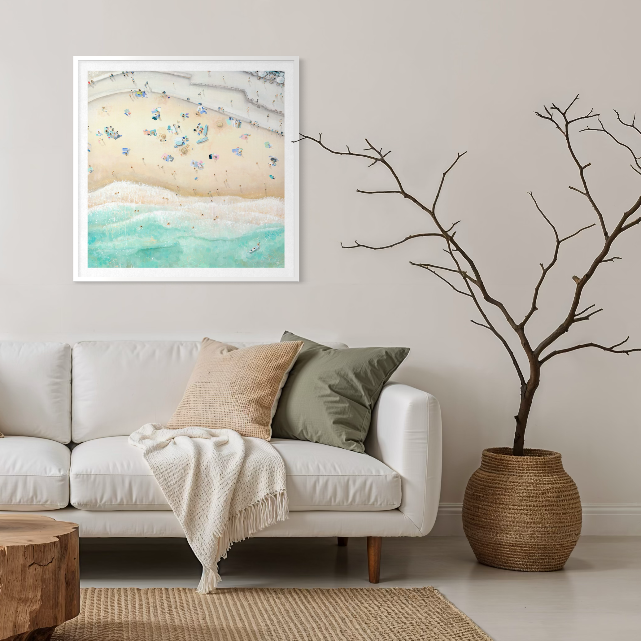 Swim Art Print | Lyme Regis Monmouth Beach |Iconic Dorset Coast & Pastel Houses Giclee Print