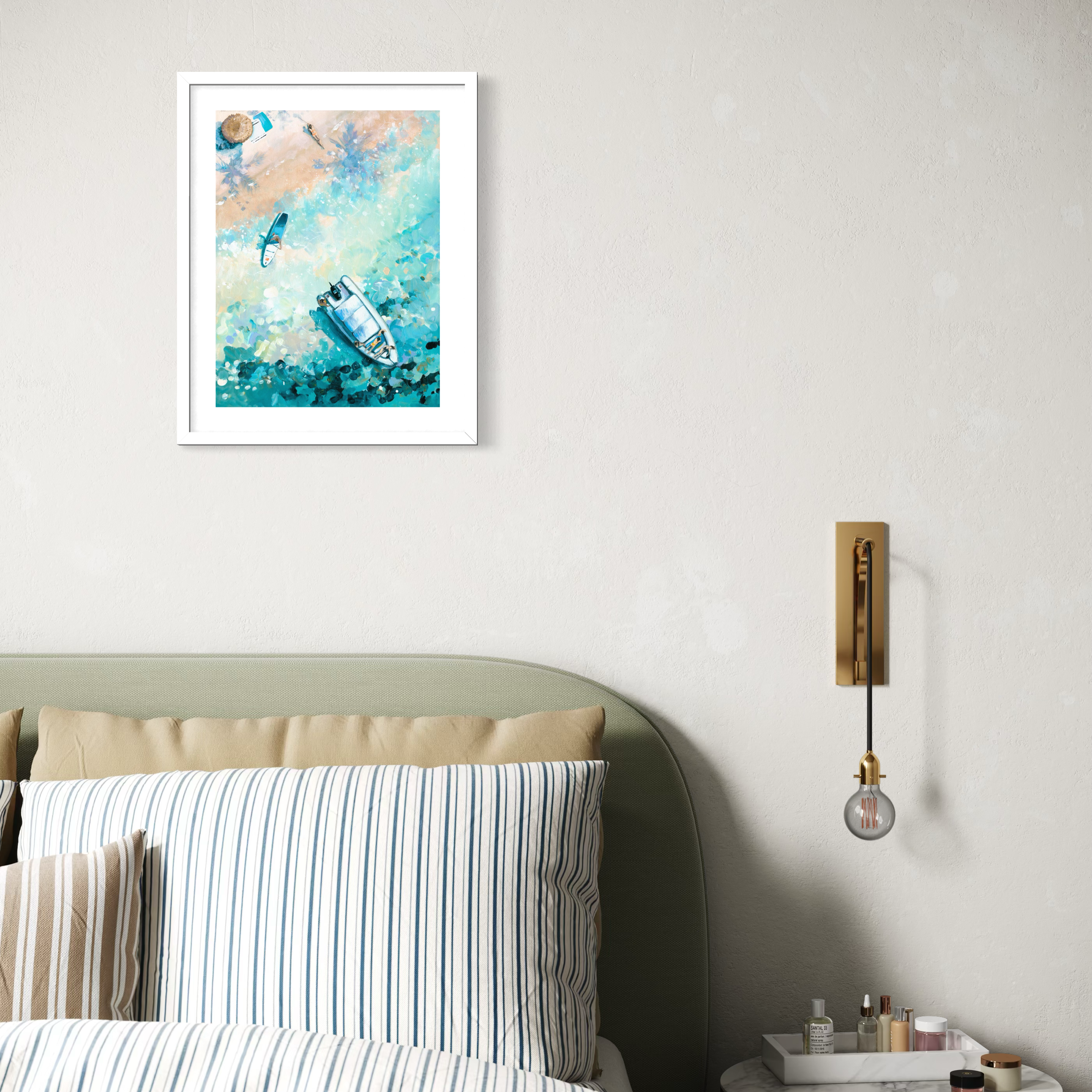 'Through the Palms' Art Print | Tropical Island Wall Art | Small Luxury Giclée Print