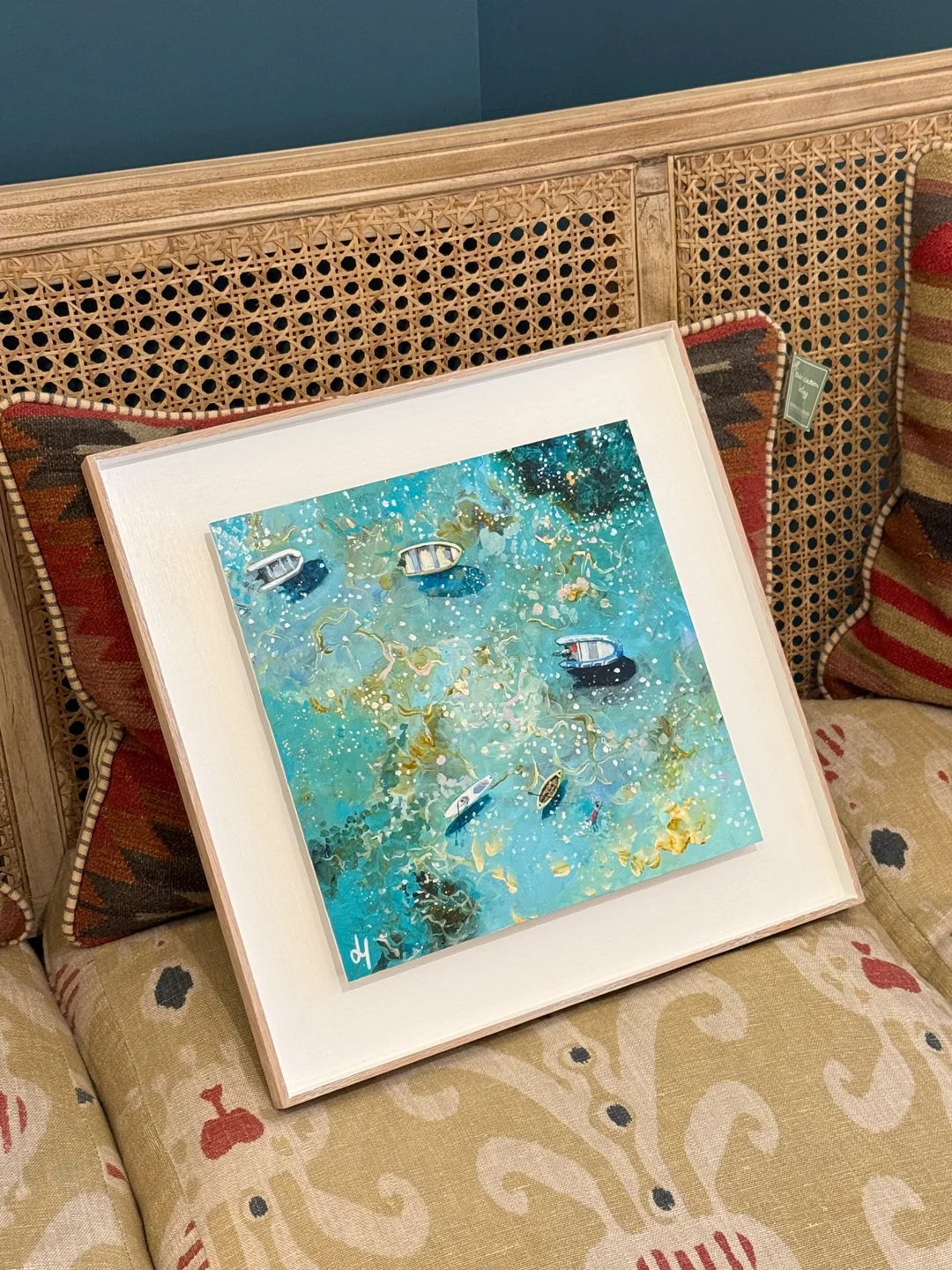 salcombe estuary painting in susie Watson designs salcombe store b y Lucy young