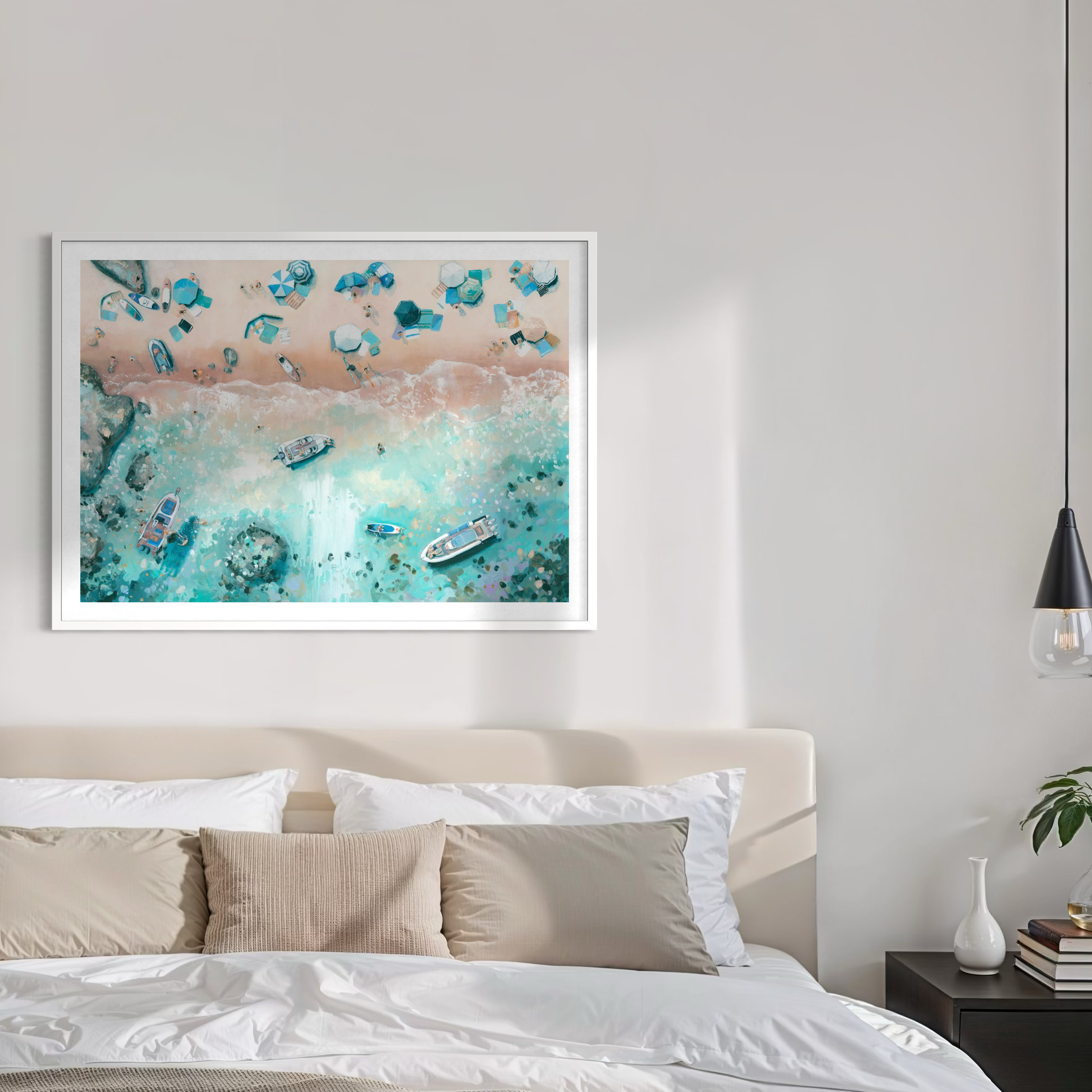 'Sea Glass Cove' Art Print | Summer Sunny Cove Beach | Salcombe Estuary Giclée Print