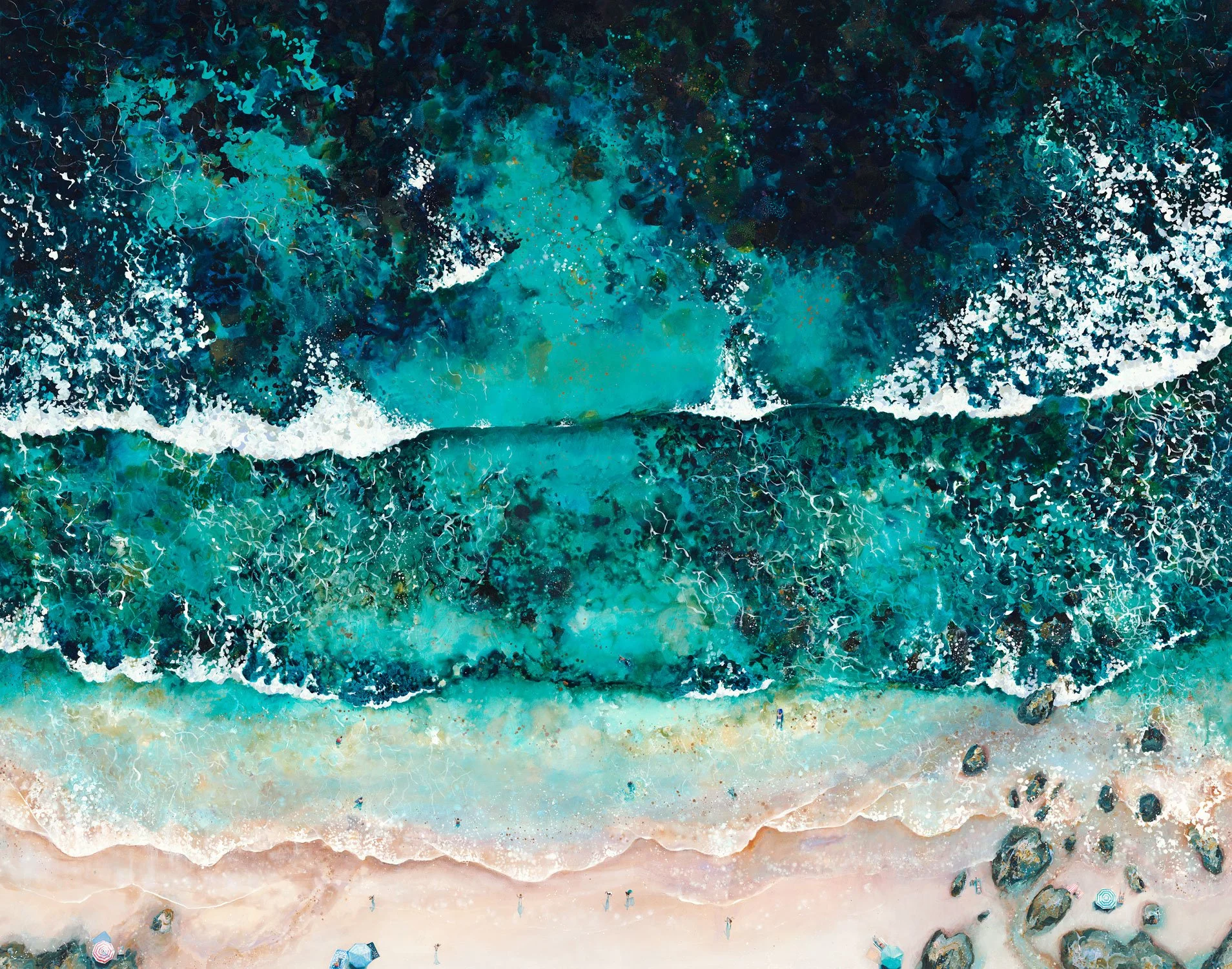 Close-up detail of the soft colour blending and fine art textures on the Breath Of Life archival giclée print