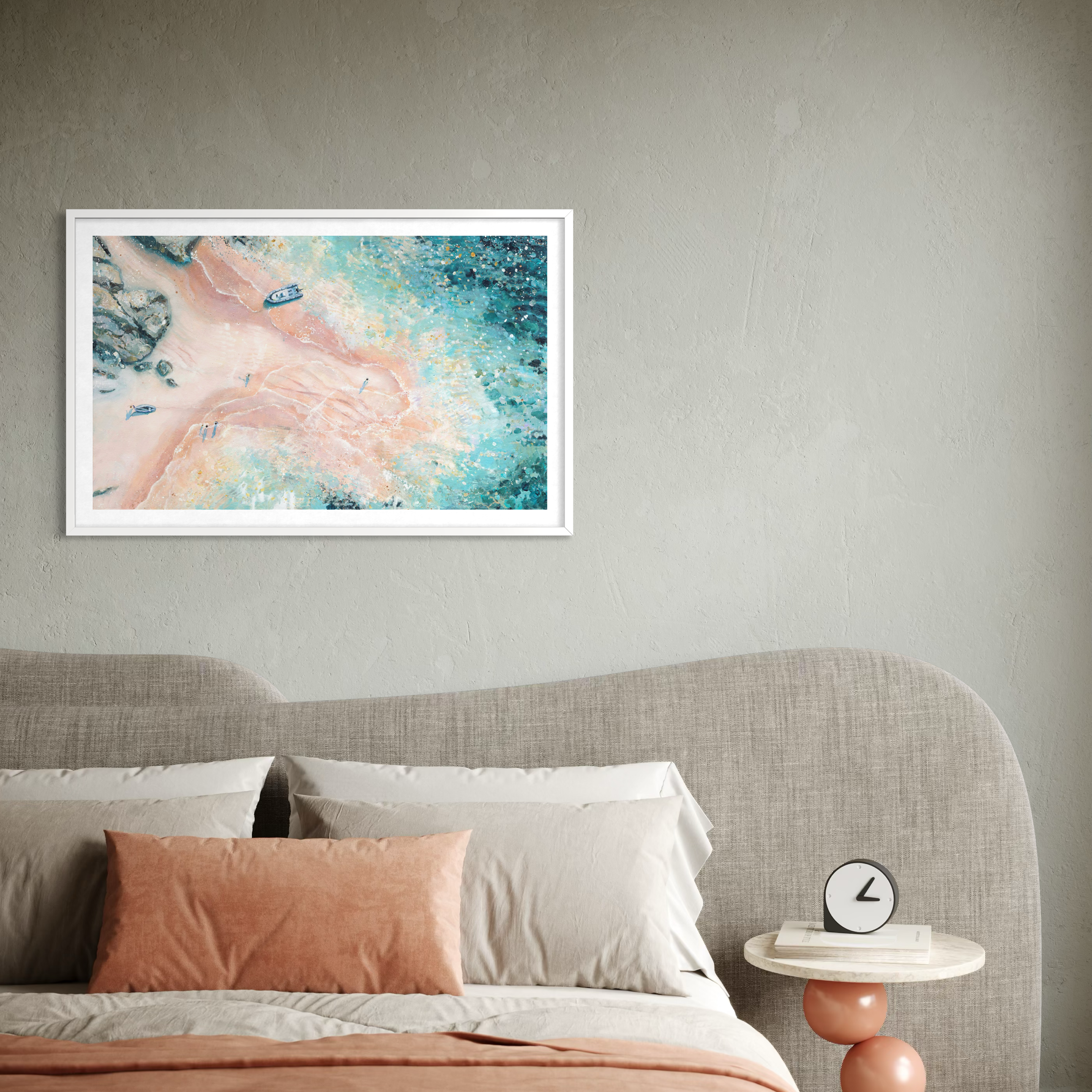 'Tidal Grace' Art Print | The Hipple Salcombe Sandbank | Pink & Turquoise Estuary Gicée Print
