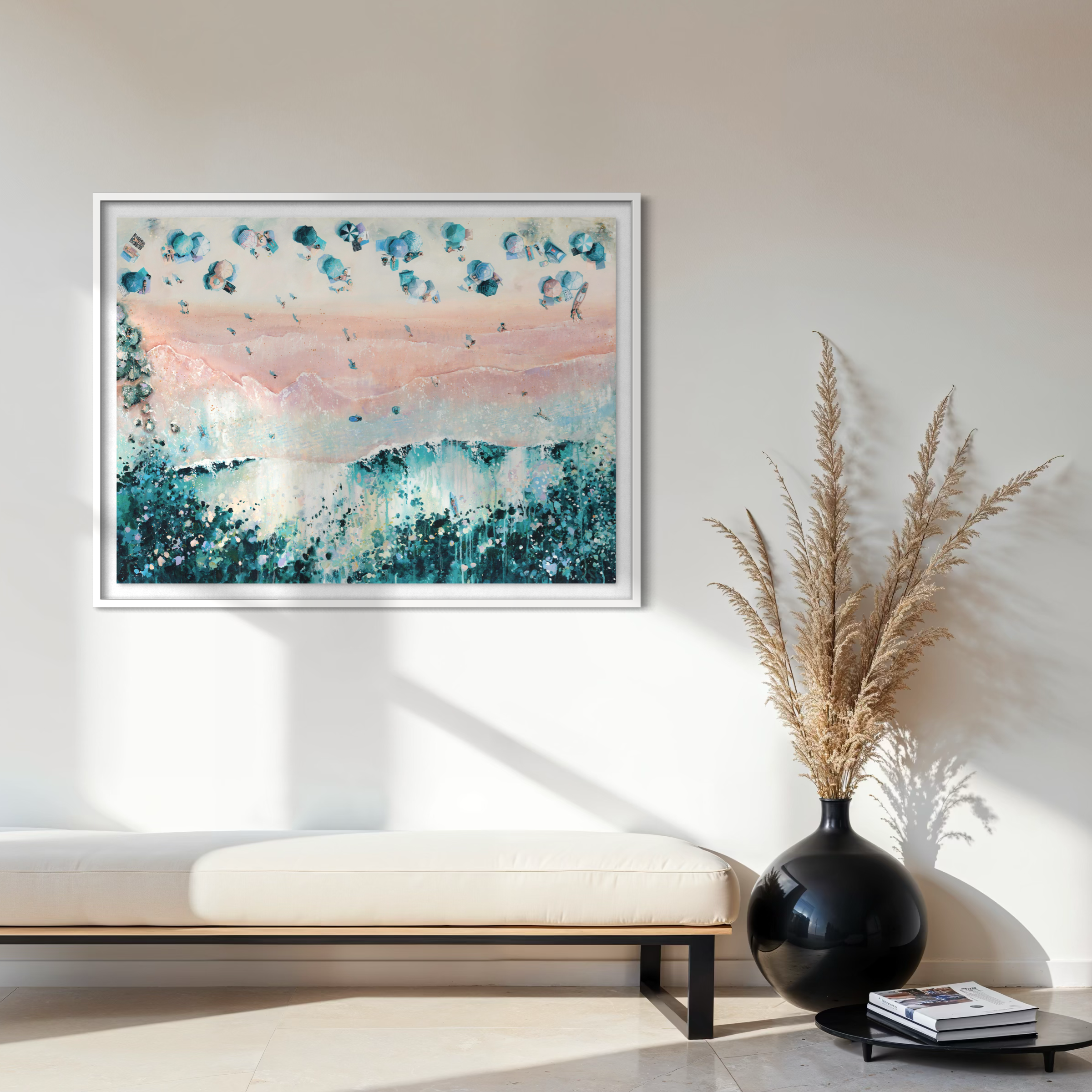 Rhythm of the Sea art print - Cornish Coastal Summer - Abstract Seascape by Lucy Young