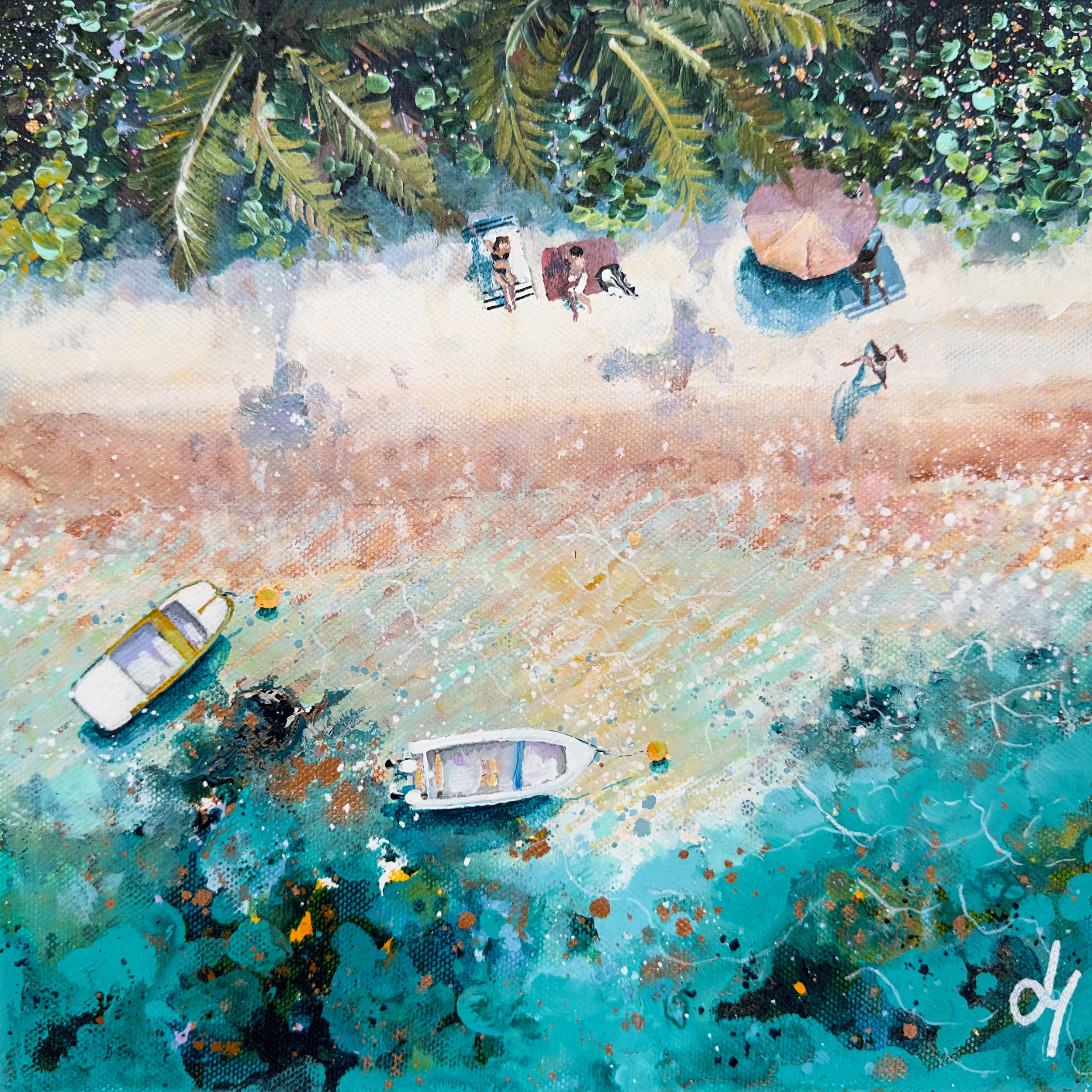 aerial seascape artwork, conrish artist, lucy young