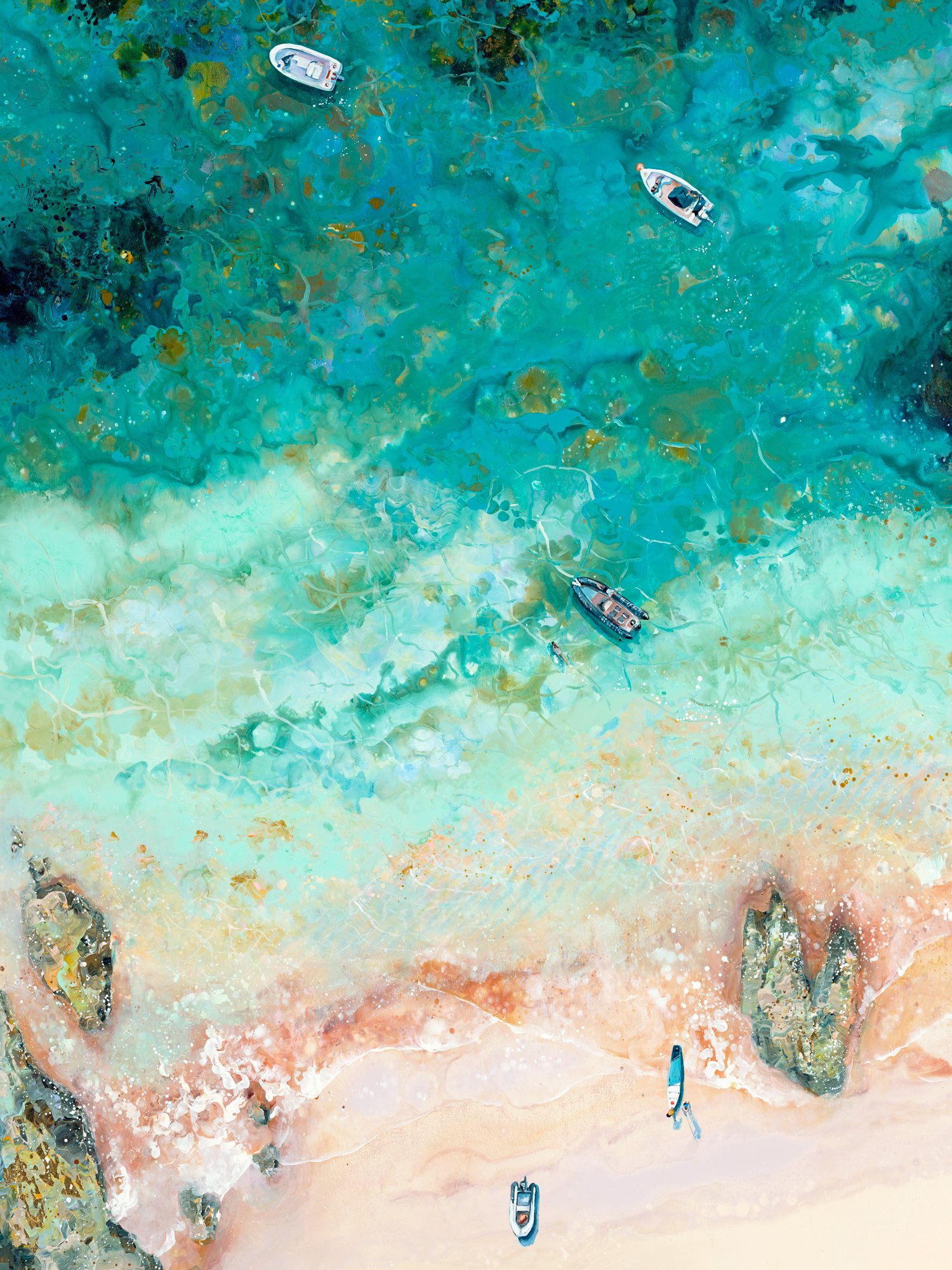 Devon-inspired fine art showing Sunny Cove’s golden sands and sea