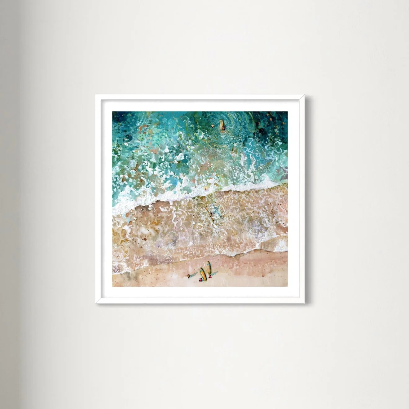 surf school print set in gwitihsian beach, stIves bay Cornwall. printed in cornwall