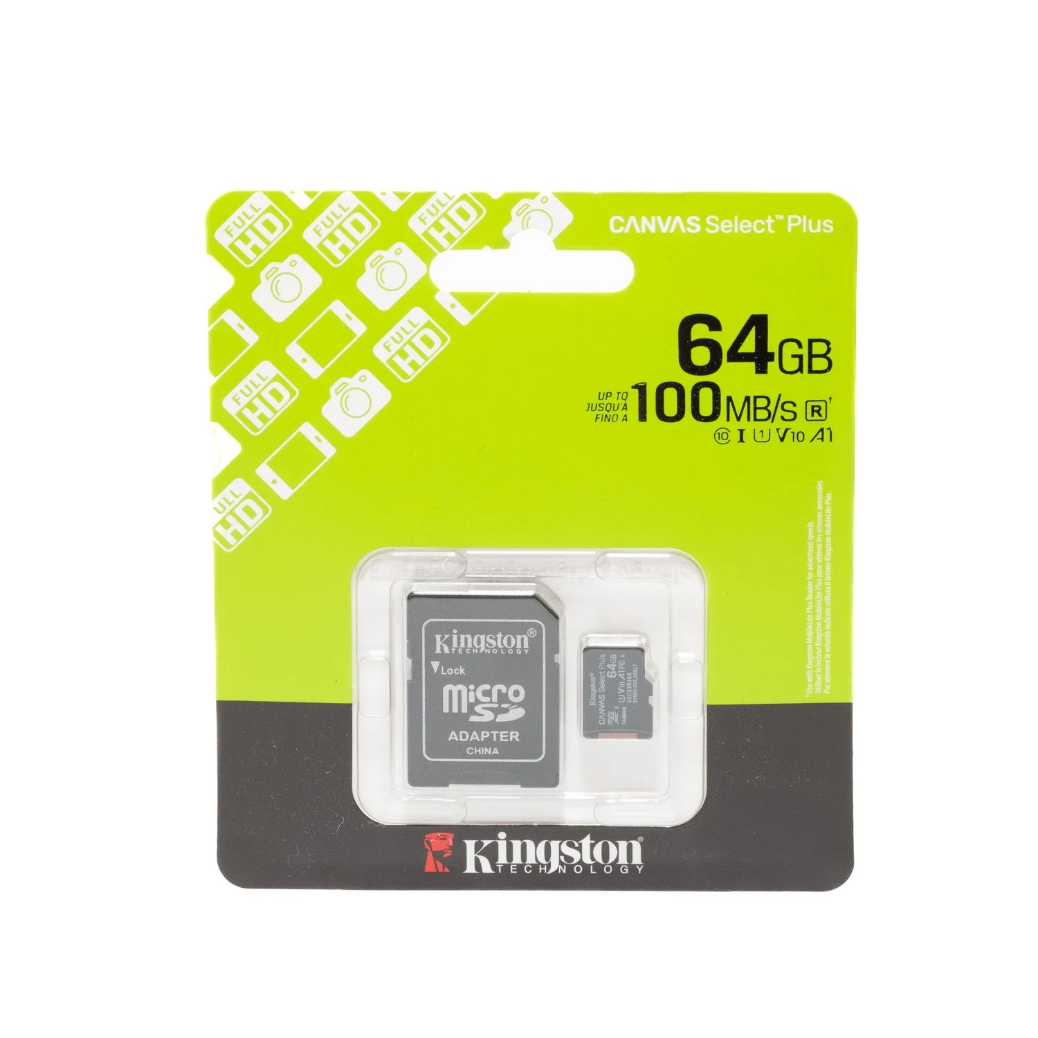 Tarjeta MicroSD 64GB 100 mb/s Kingston