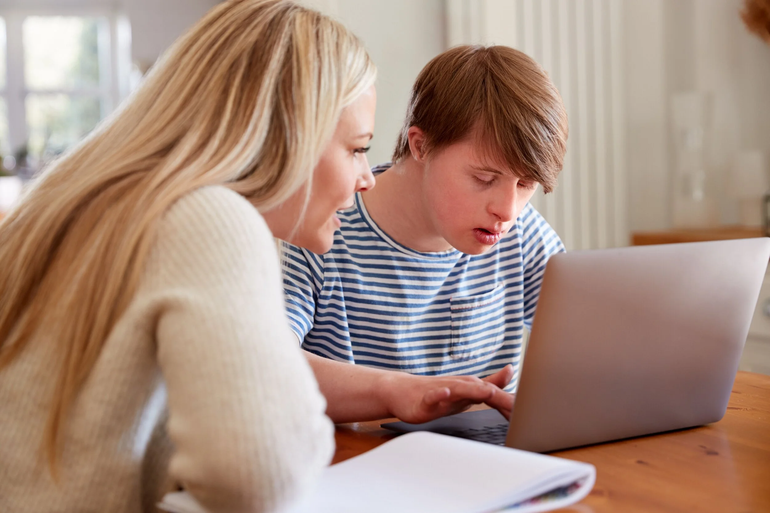 Boy working on the computer