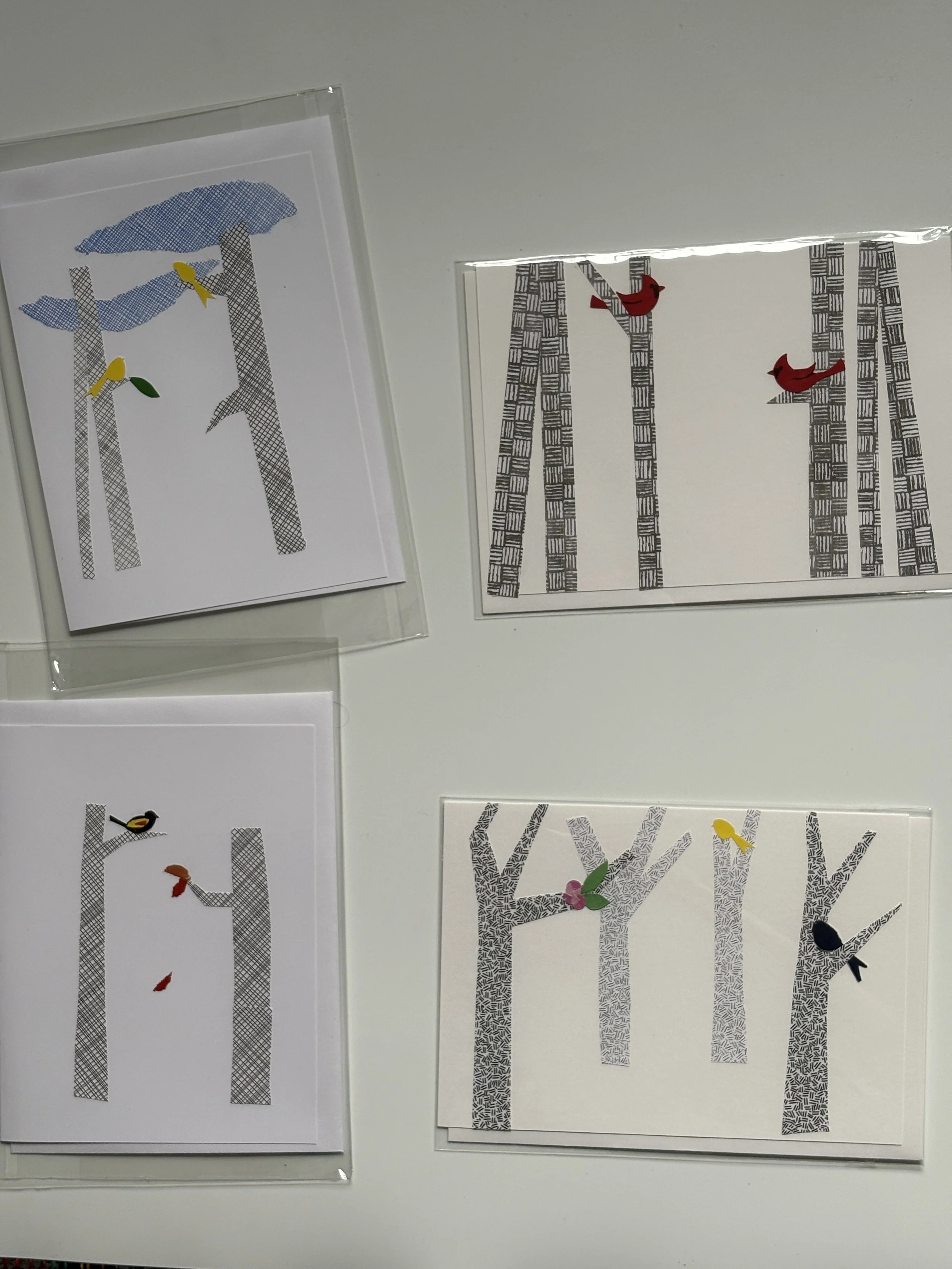 Four Seasons note cards - made from junk mail/security envelopes. Can be mixed and matched with other cards in the series. 