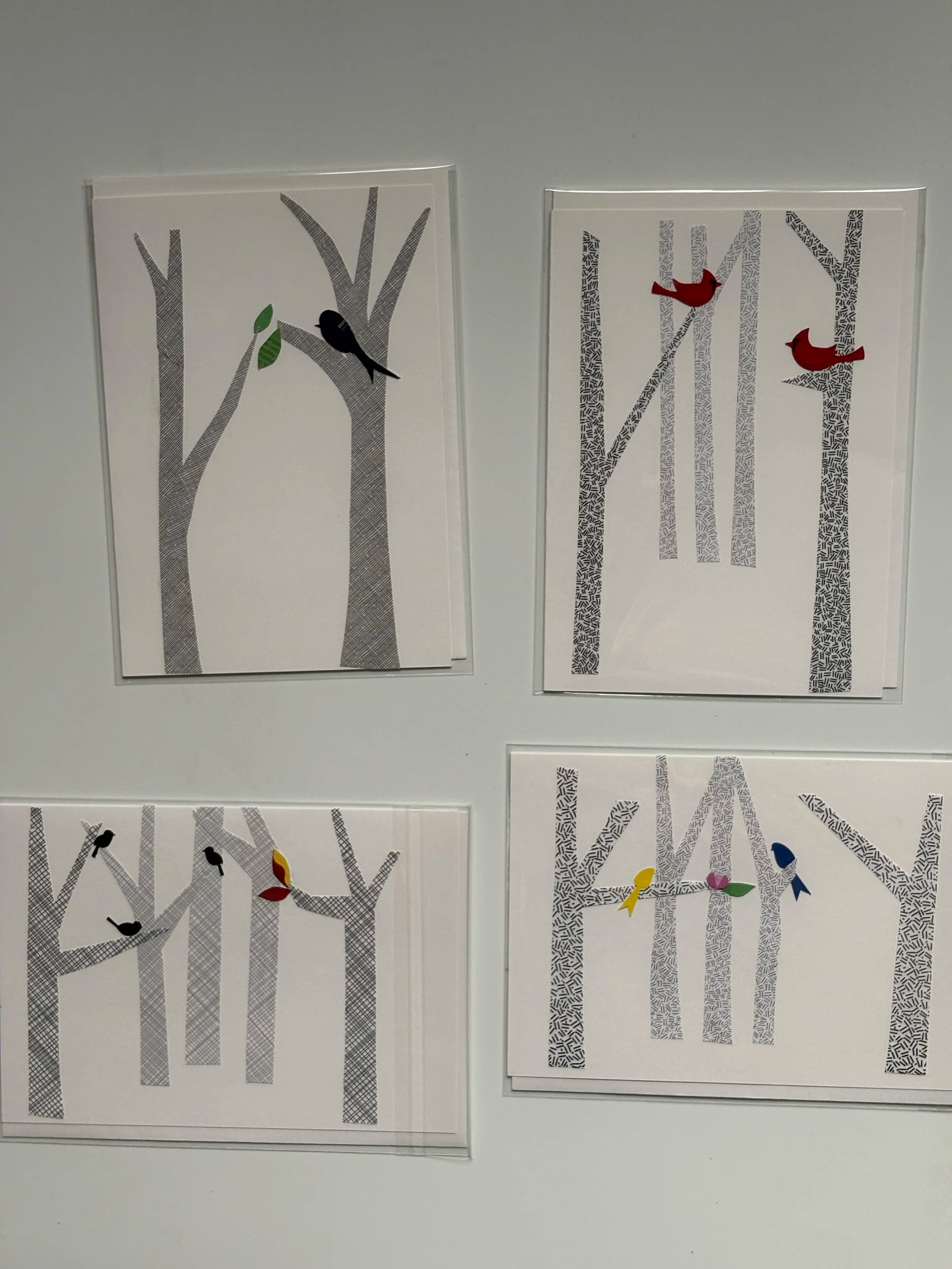 Four Seasons note cards - made from junk mail/security envelopes. Can be mixed and matched with other cards in the series. 