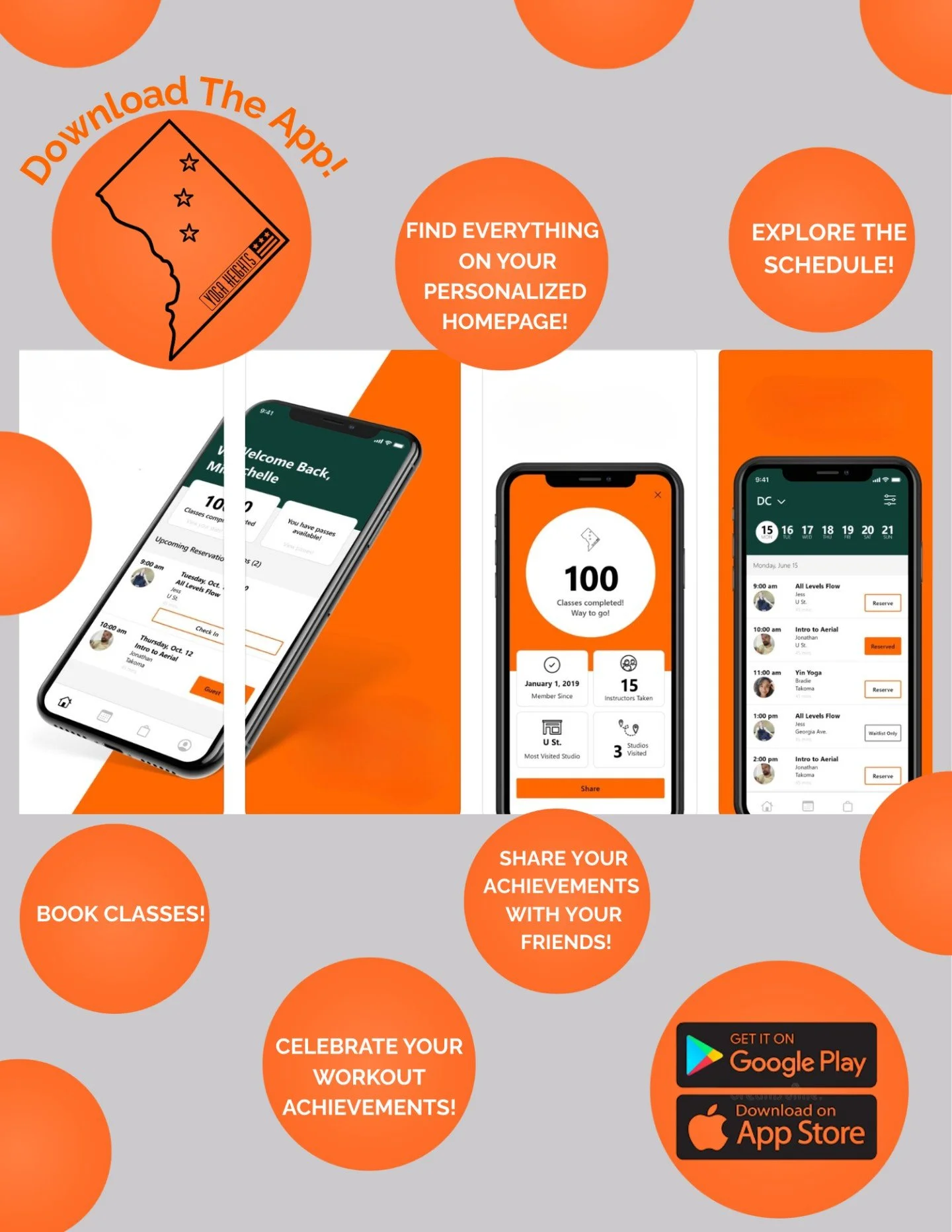 Have you downloaded the Yoga Heights app yet? Our app is the easiest way to reserve your spot in class, search for classes using filters, manage your membership/class packs, and more! Search Yoga Heights DC in the App Store or Google Play Store to do