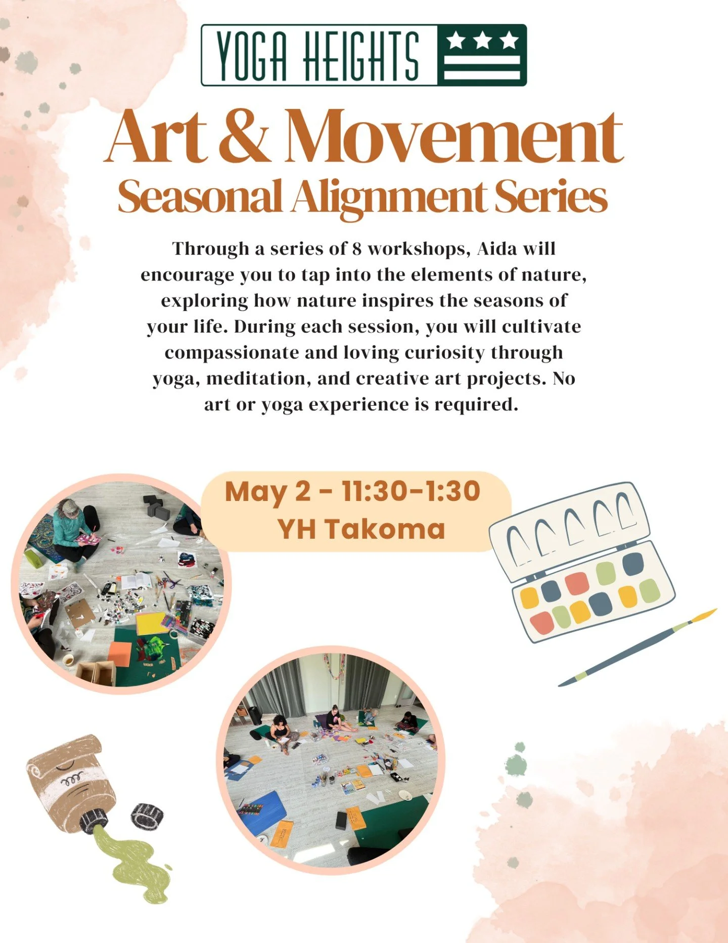 Join Aida for our second Art &amp; Movement Seasonal Alignment Series workshops! This Saturday - May 2nd!

Through a series of 8 workshops, Aida will encourage you to tap into the elements of nature, exploring how nature inspires the seasons of your 