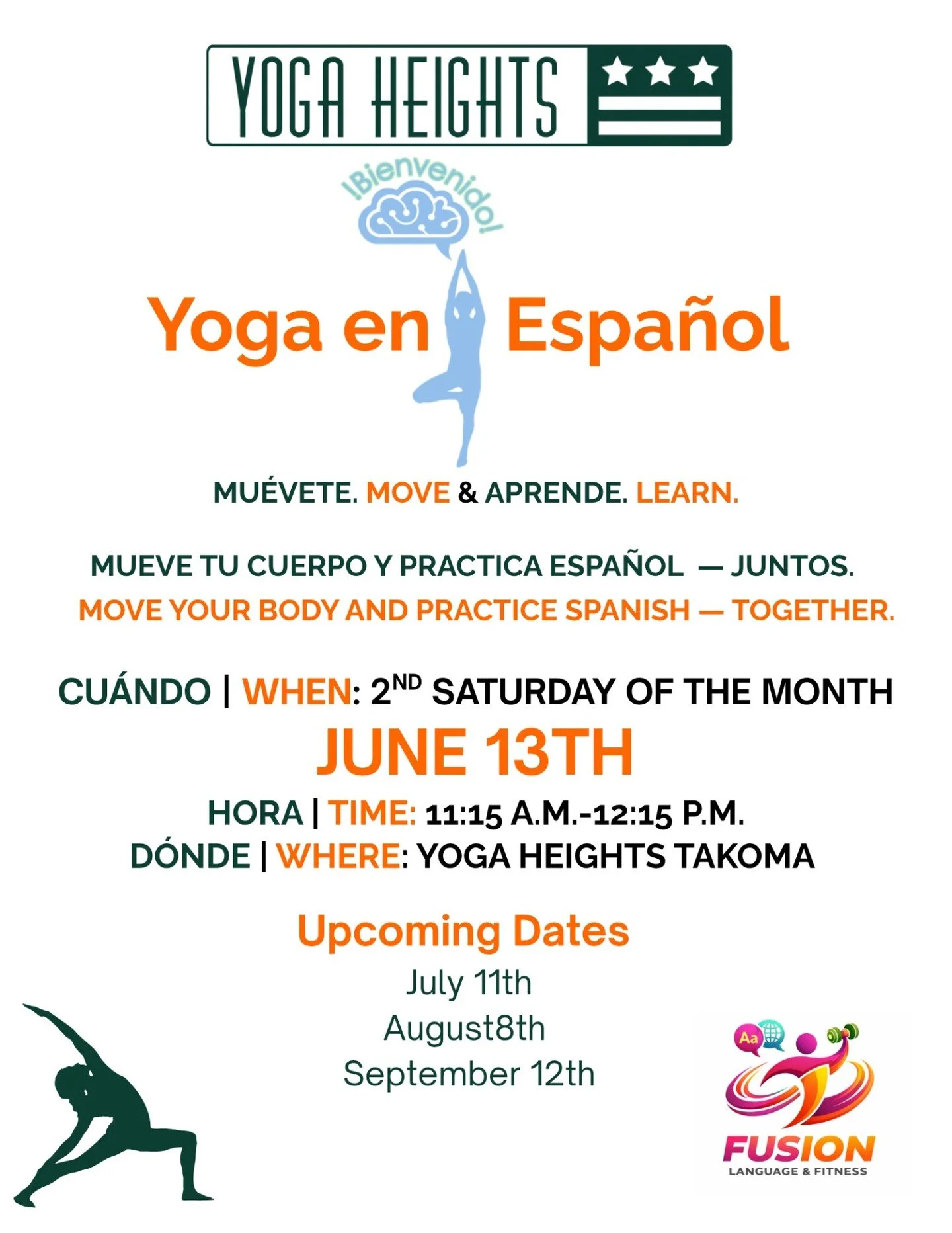 Strengthen your mind - body connection in this all levels yoga class, taught in Spanish!

Saturday, June 13. 11:15am Yoga Heights Takoma

Yoga Heights memberships and class packs apply!