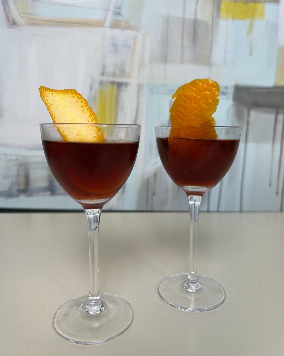 We loved the Big Chief cocktail! From the dainty Nick &amp; Nora glass, to the flambeaux orange peel, this one was a delight. 

* 2 oz Bourbon 
* 1/2 oz Averna
* 1/2 oz Punt e Mes
Garnish: Flambeaux Orange Peel

Add all ingredients to a mixing glass.