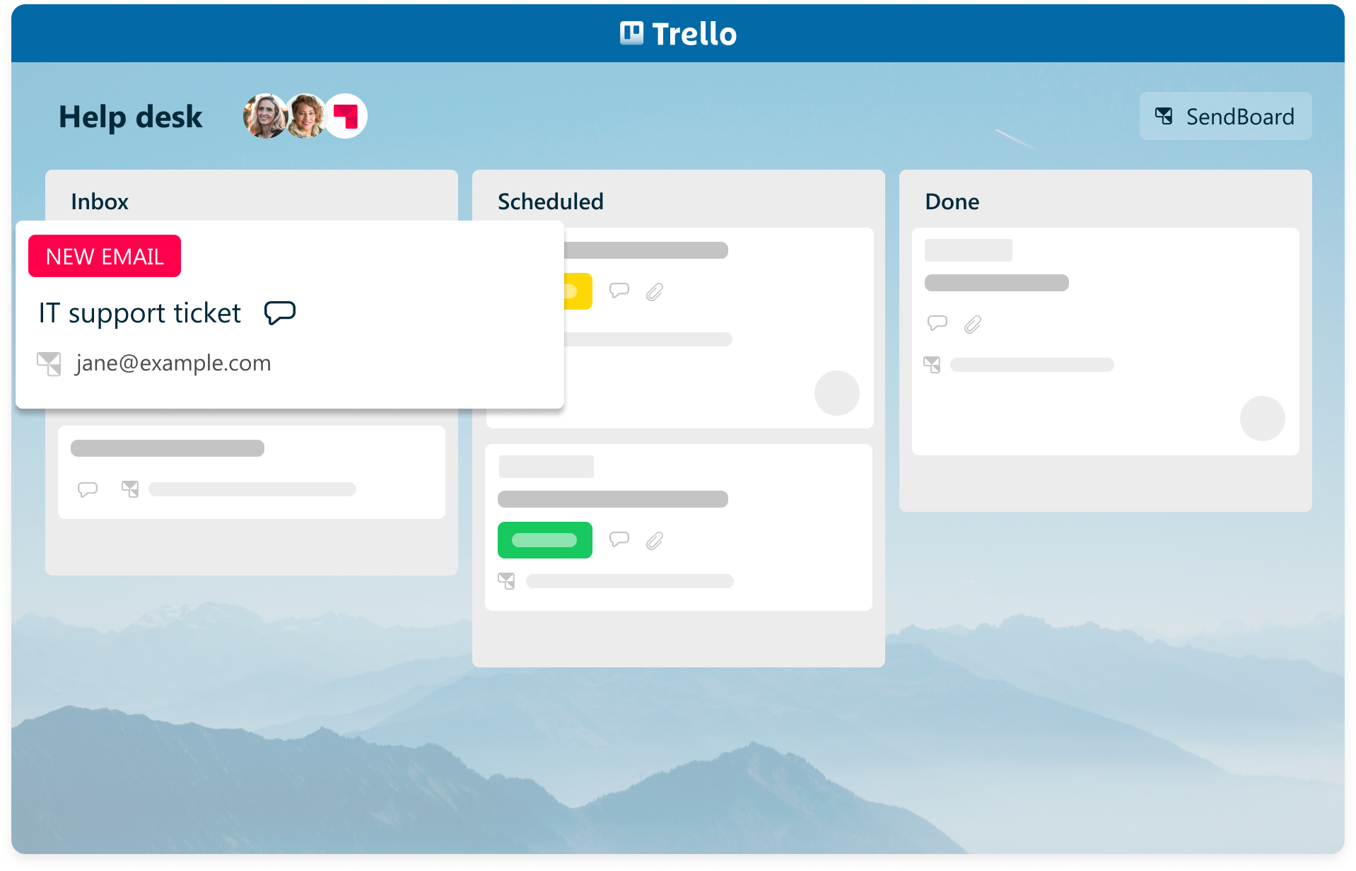 Email in Trello with SendBoard