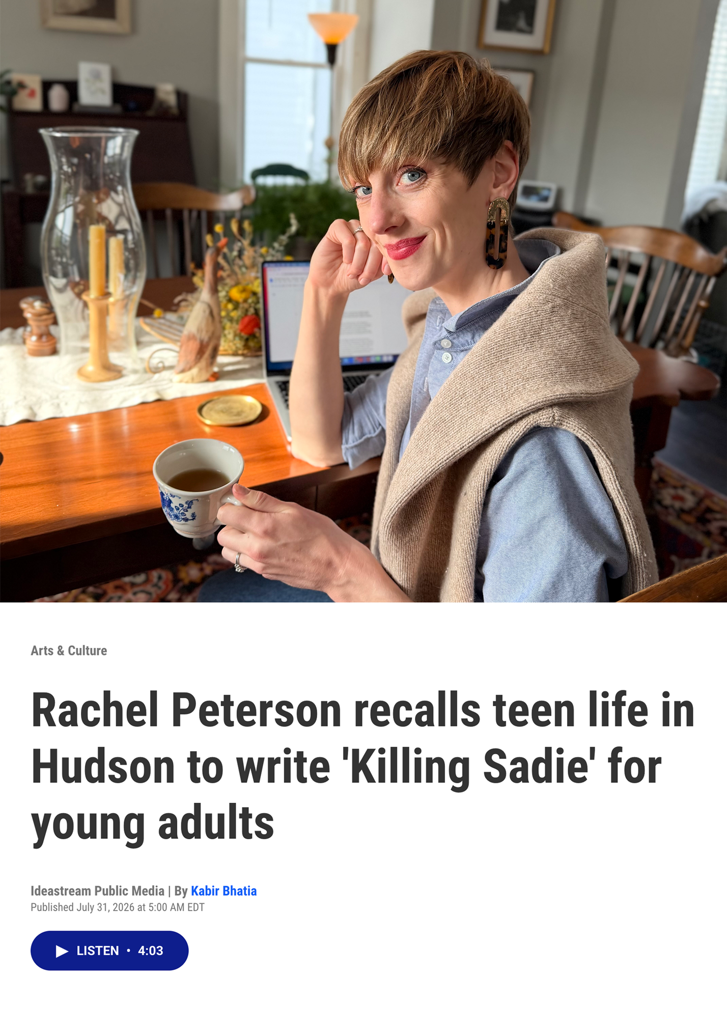Author Rachel Peterson Discusses Debut Novel Killing Sadie