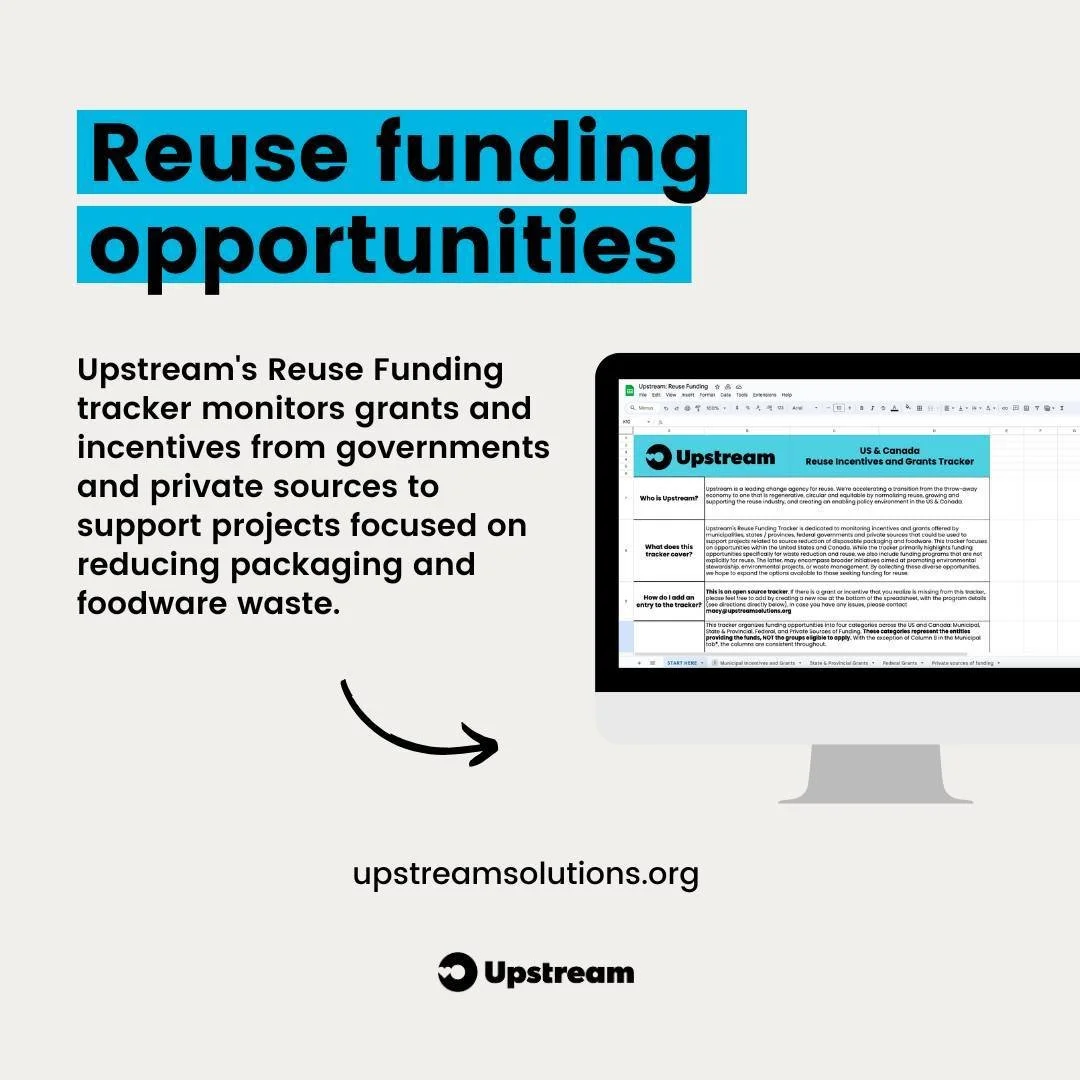 Looking for funding to support your reuse project? 💸 Well, look no further than our Reuse Funding Tracker! This tool highlights grants and incentives from governments and private sources across the U.S. and Canada, all focused on reducing waste and 