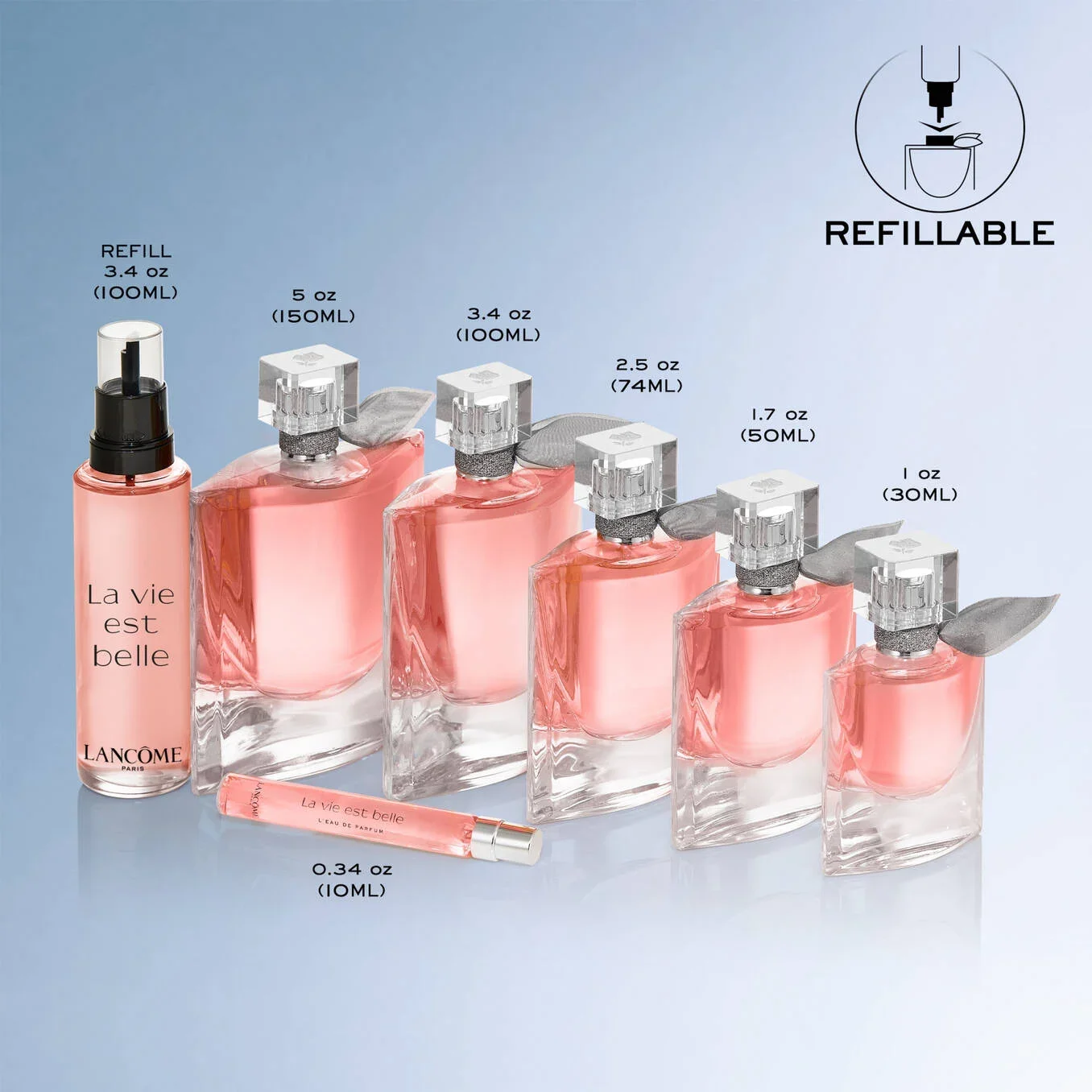 Refillable glass L'Oreal bottles