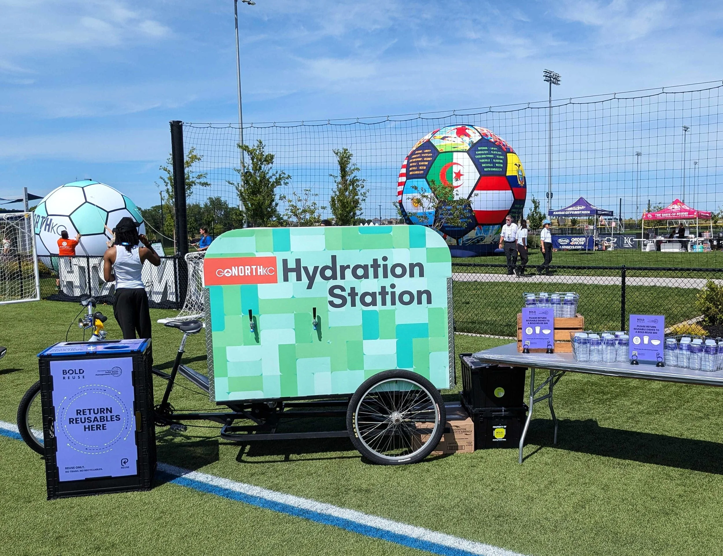 water station at World Cup fan event