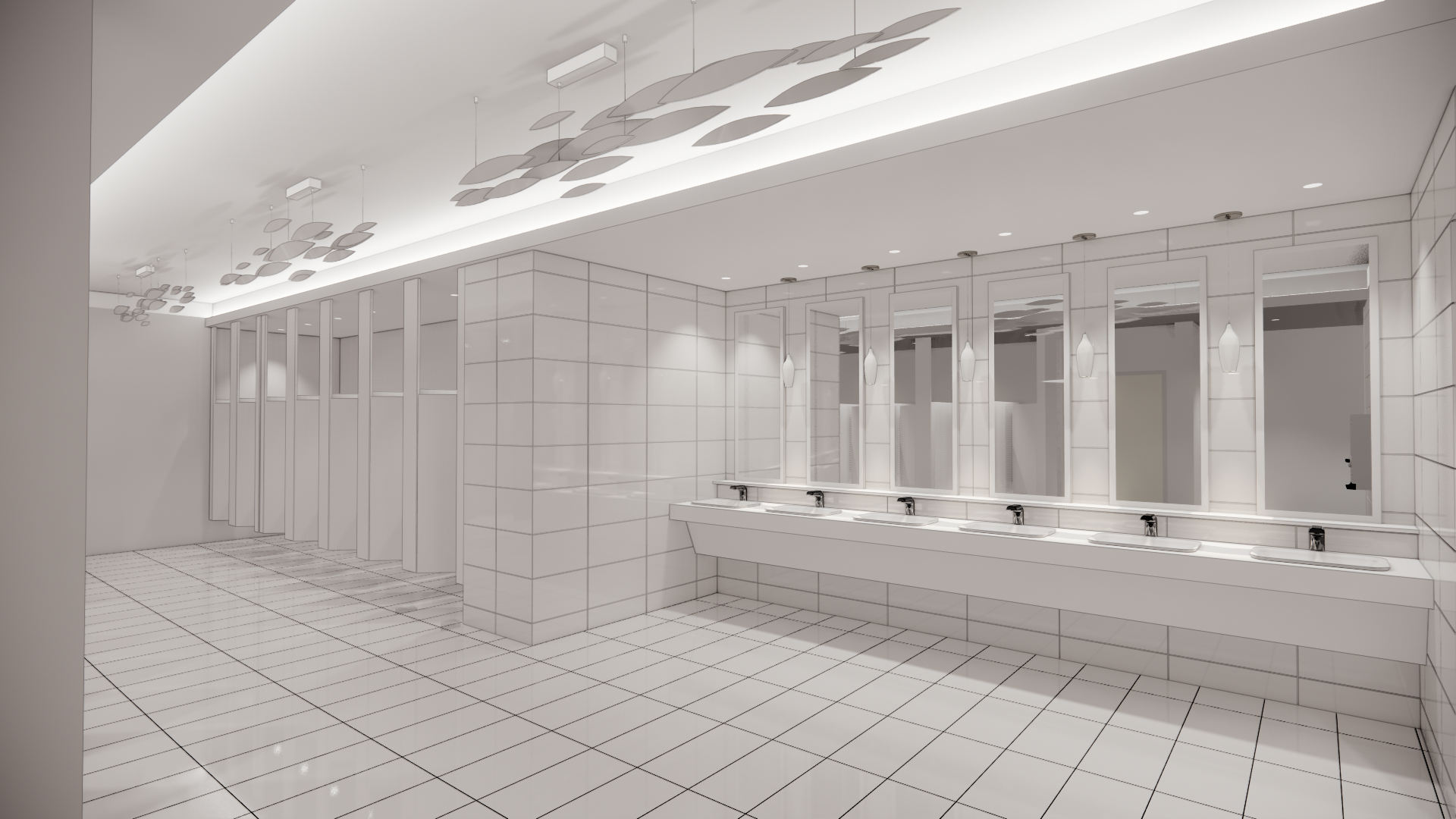 OCCC Renovation - Ballroom Restrooms (Revit, Enscape)