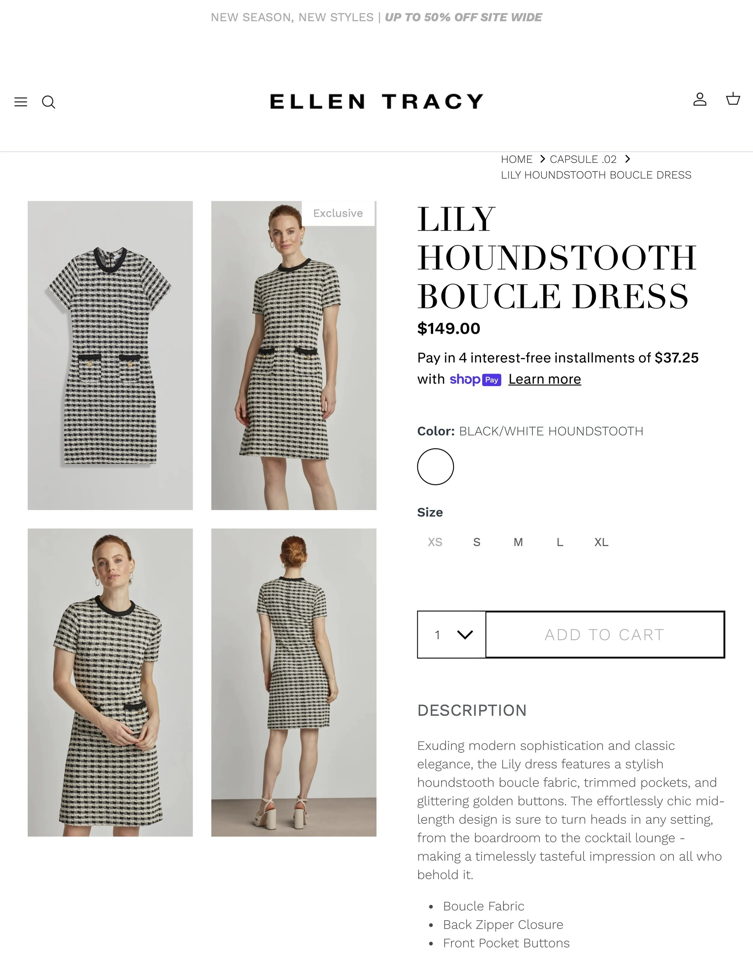 LILY HOUNDSTOOTH BOUCLE DRESS – Ellen Tracy.jpg