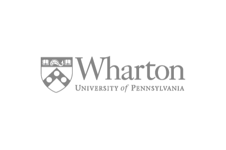 Wharton University of Pennsylvania logo featuring a shield with open books, a key, and a mountain, and the text 'Wharton University of Pennsylvania'.