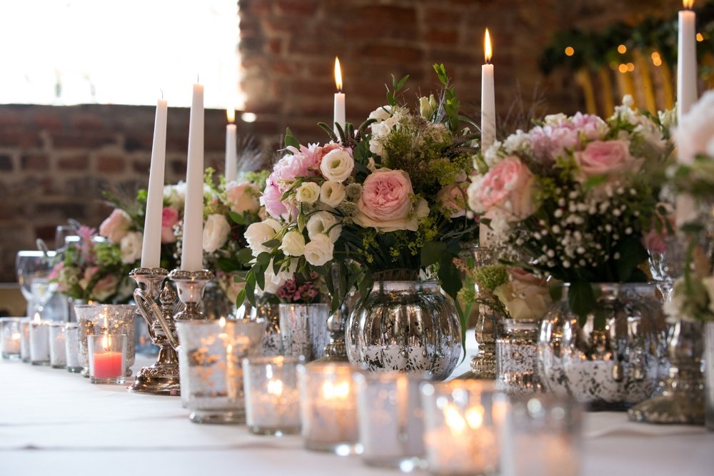 top table - vases and candles