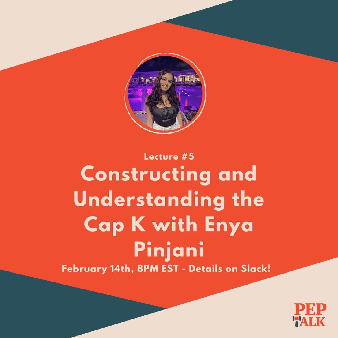 Next Monday, Southlake Carroll&rsquo;s Enya Pinjani will be giving a lecture on the Cap K at 8pm EST. The link will be on Slack. We hope to see you there!