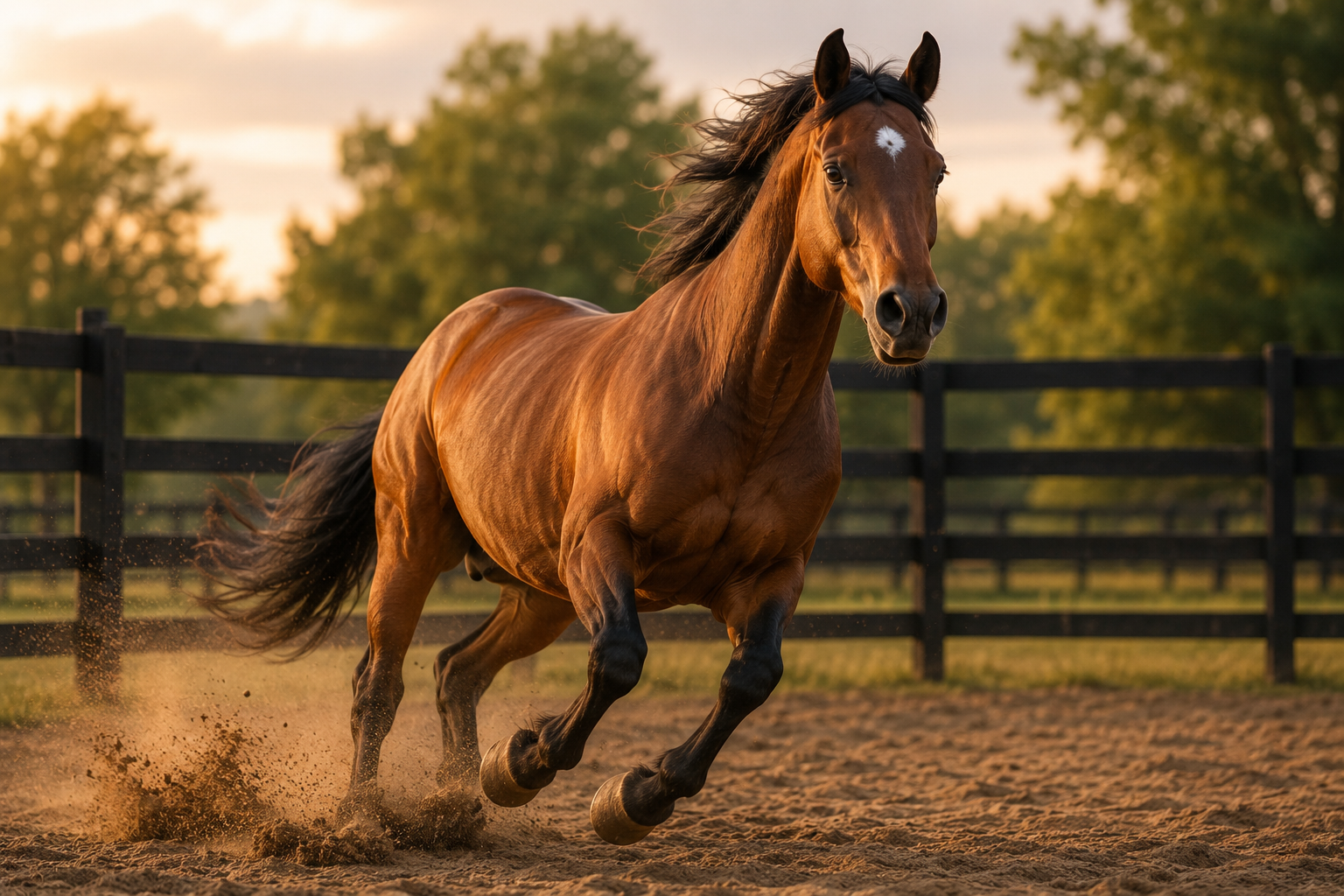 Horse Running in Arena