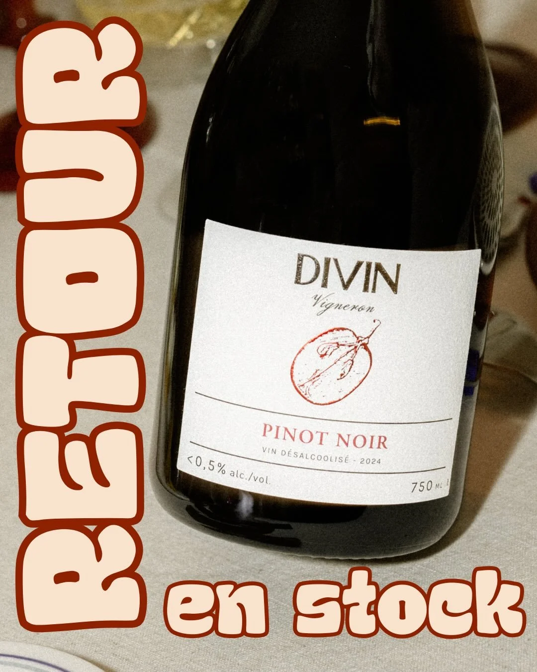 Il est ENFIN de retour! 🍷😱

Le vin rouge d&eacute;salcoolis&eacute; dont tout le monde parle! Apr&egrave;s plusieurs semaines, le Divin Vigneron pinot noir fait son grand retour. 

Vos nombreux messsges nous l&rsquo;ont confirm&eacute; : ce rouge s