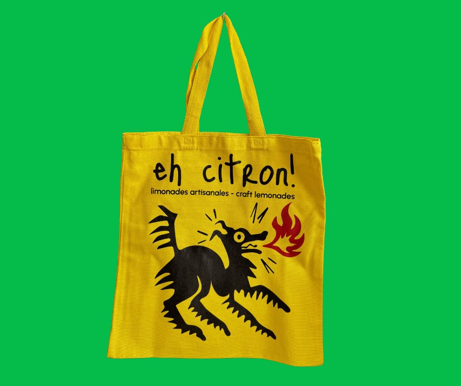 Tote bag Eh Citron Chien Feu