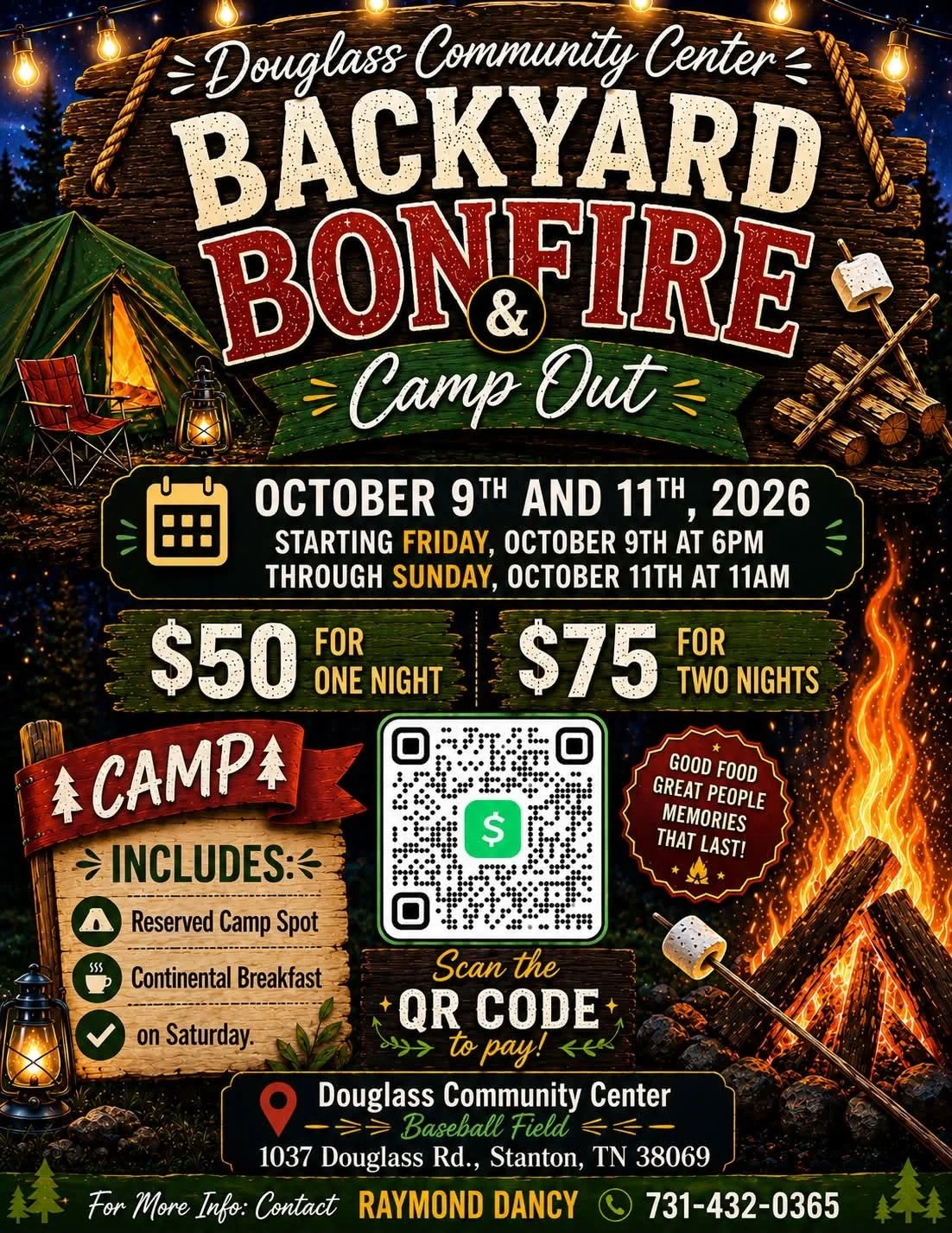 Backyard Bonfire and Camp Out - Douglass Community