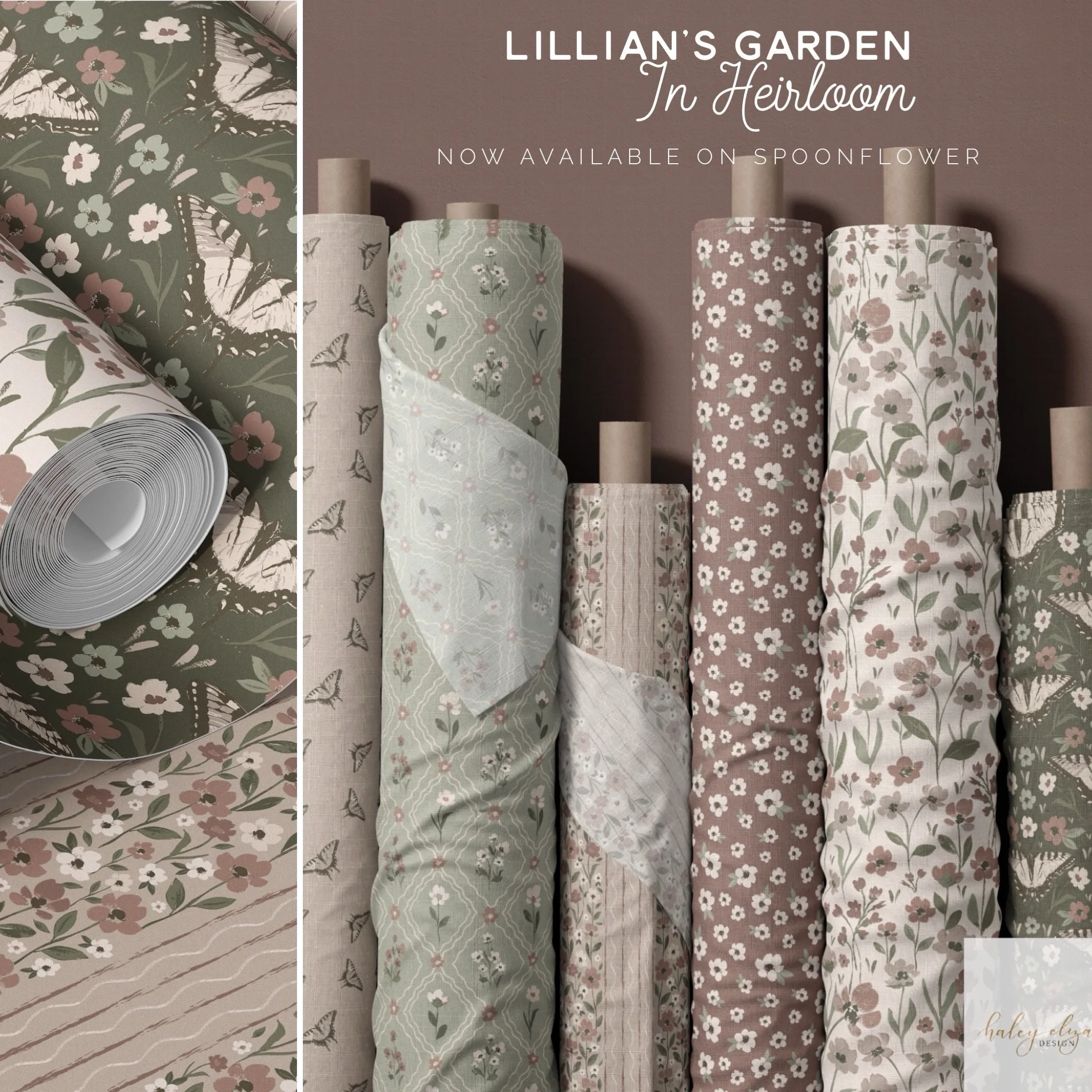 I&rsquo;ve been revisiting some of my older collections lately and imagining how they might live in a home. I gave Lillian&rsquo;s Garden a new earthy palette and I think I love these designs even more now.

I&rsquo;m imagining these on wallpaper, cu