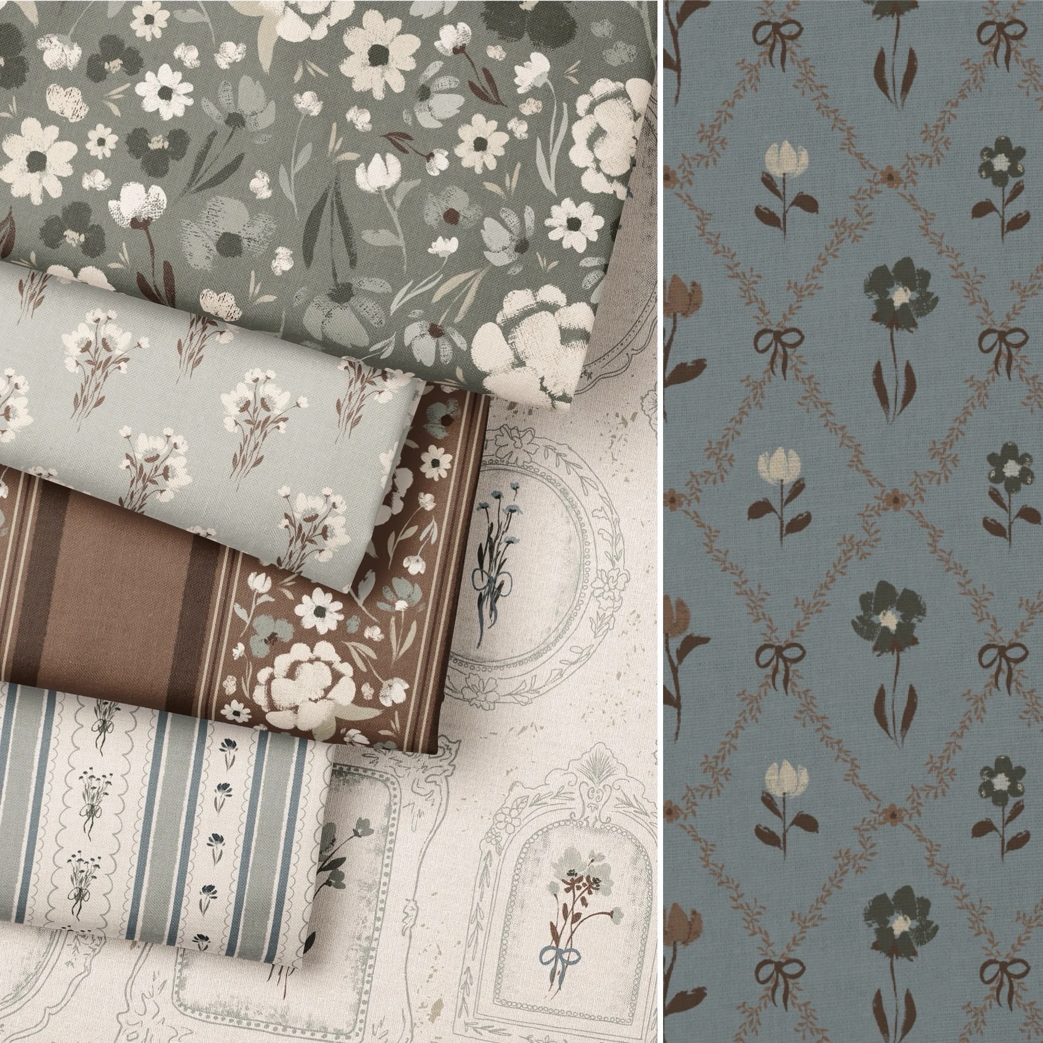 This collection got new life and it makes me so happy😍 &ldquo;Haven&rdquo; is now available at @carriagehouseprinteryfabric and in my @spoonflower shop on fabric and wallpaper! 

Which print is your favorite?🥰