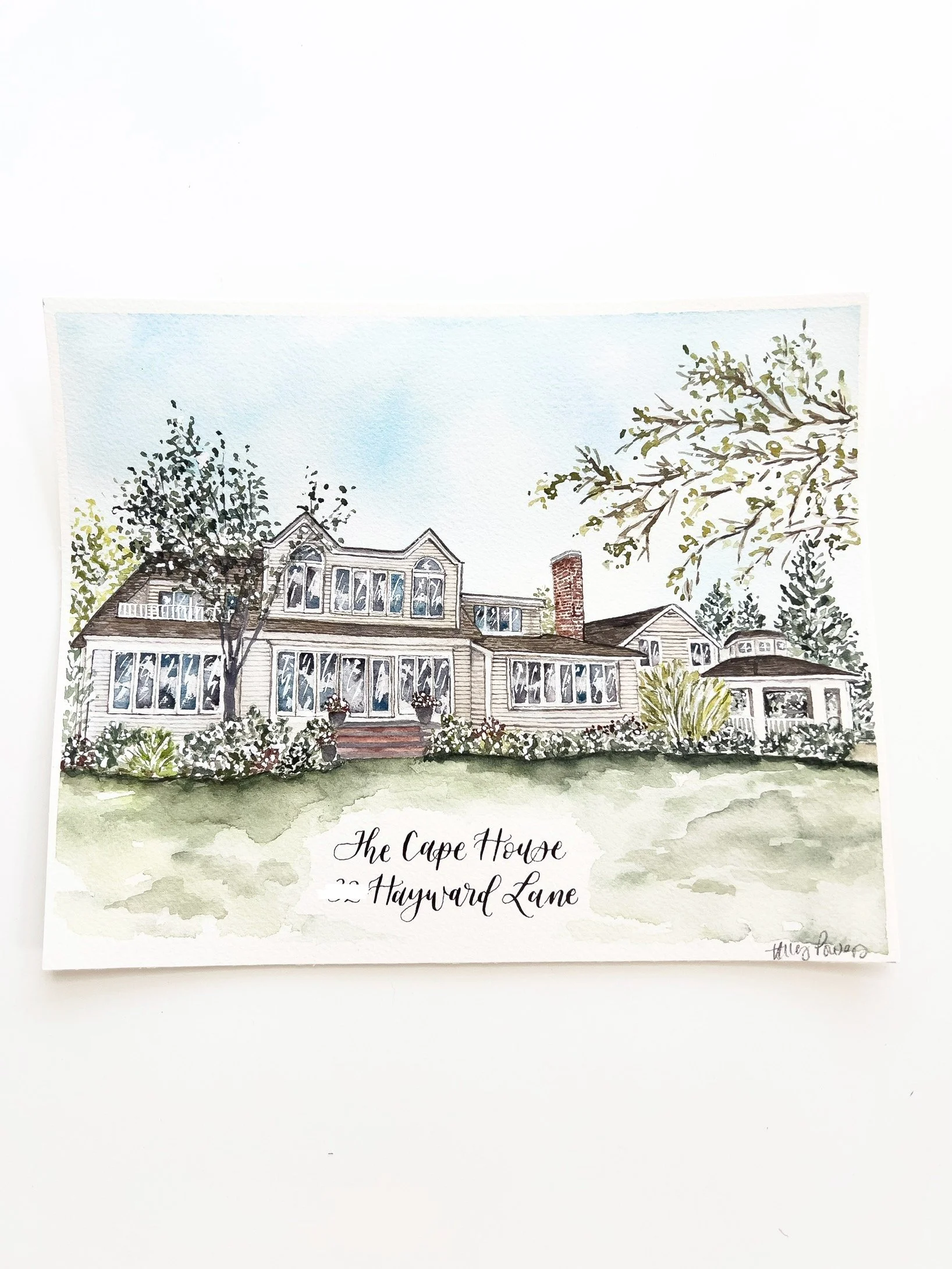 Custom Watercolor Home Painting