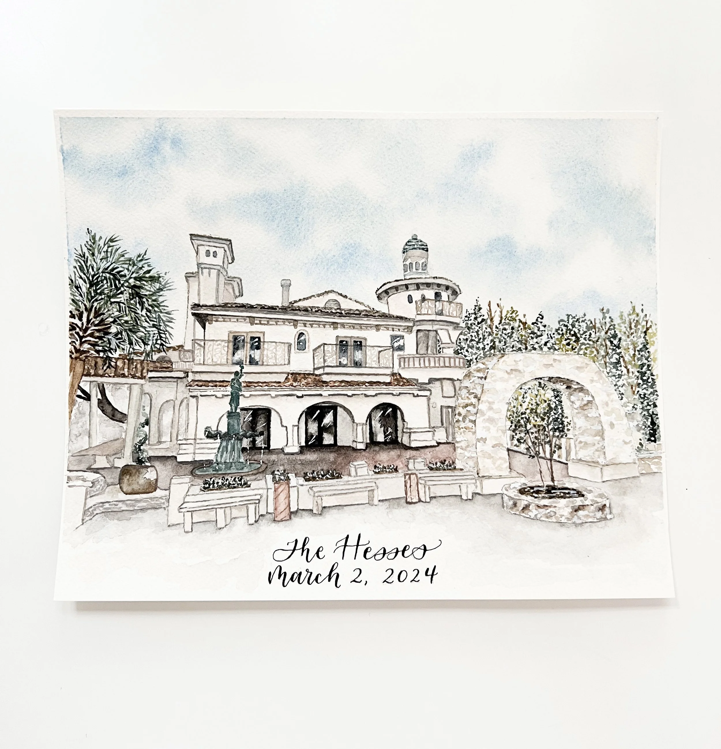 Custom Watercolor Venue Painting