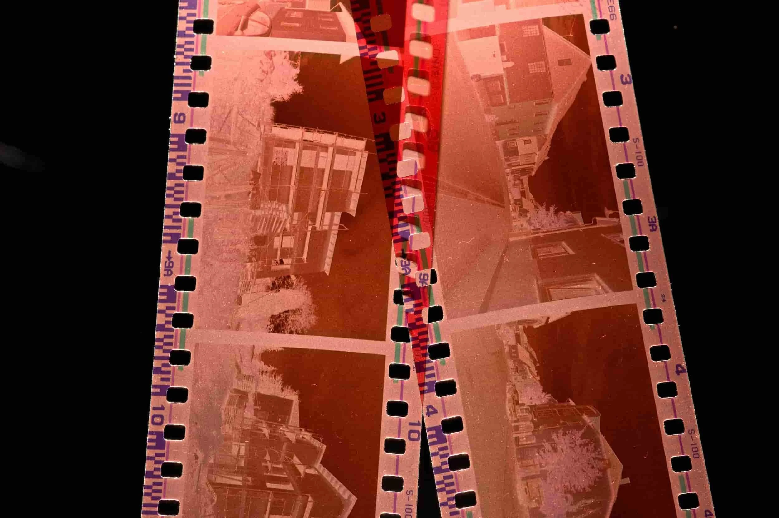 A pair of photo negative strips