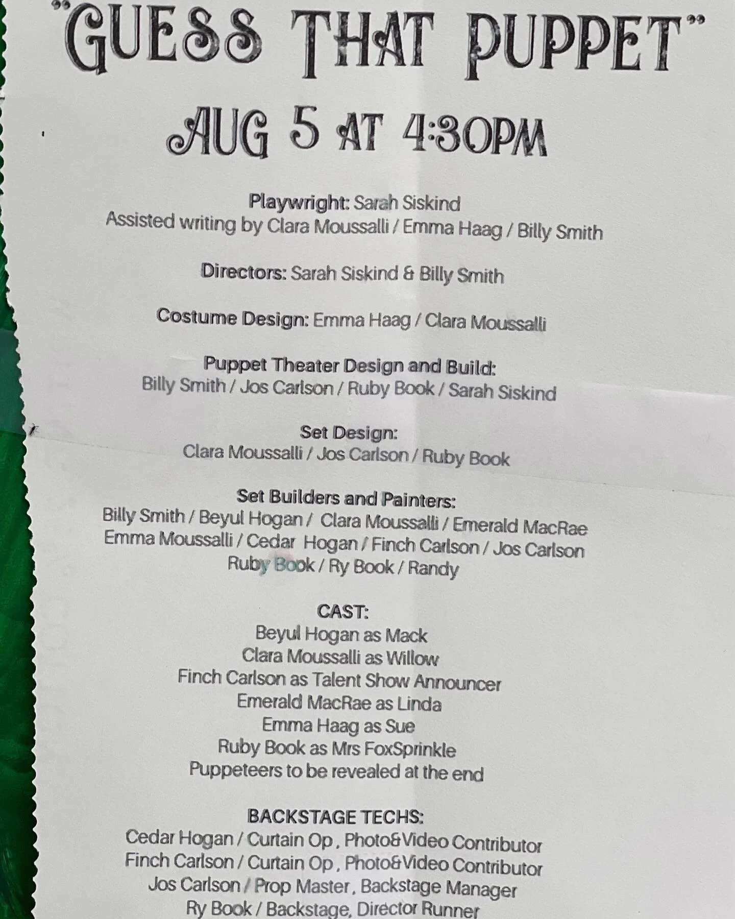 We did it! Today was show day and &ldquo;Guess That Puppet&rdquo; was a success! I was too busy to get a lot of pics but hopefully they will trickle in from parents over the next few days!
What a whirlwind of emotion, exhaustion, inspiration and joy!